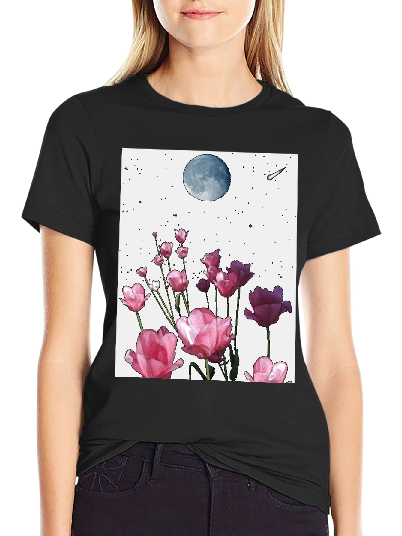 Floral Moon Graphic Tee