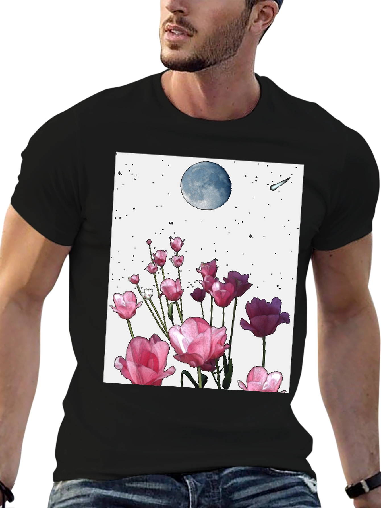 Floral Moon Graphic Tee
