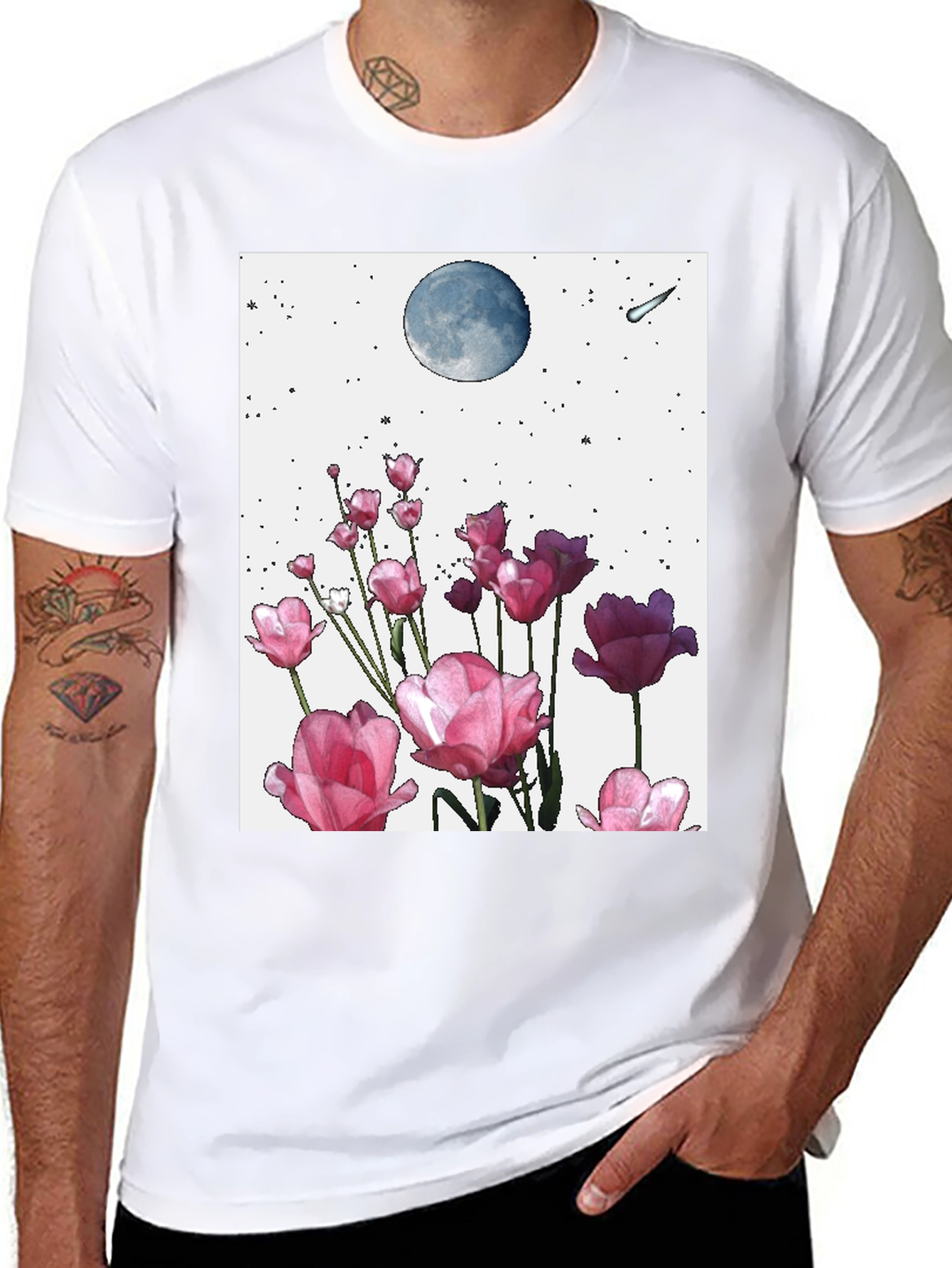 Floral Moon Graphic Tee