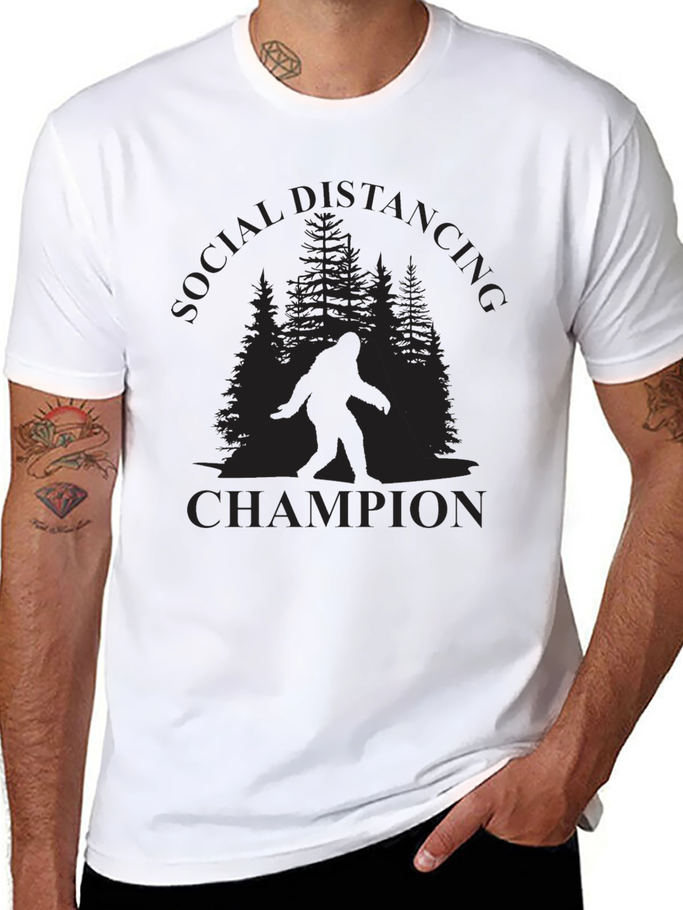 Social Distancing Champion Bigfoot T-Shirt