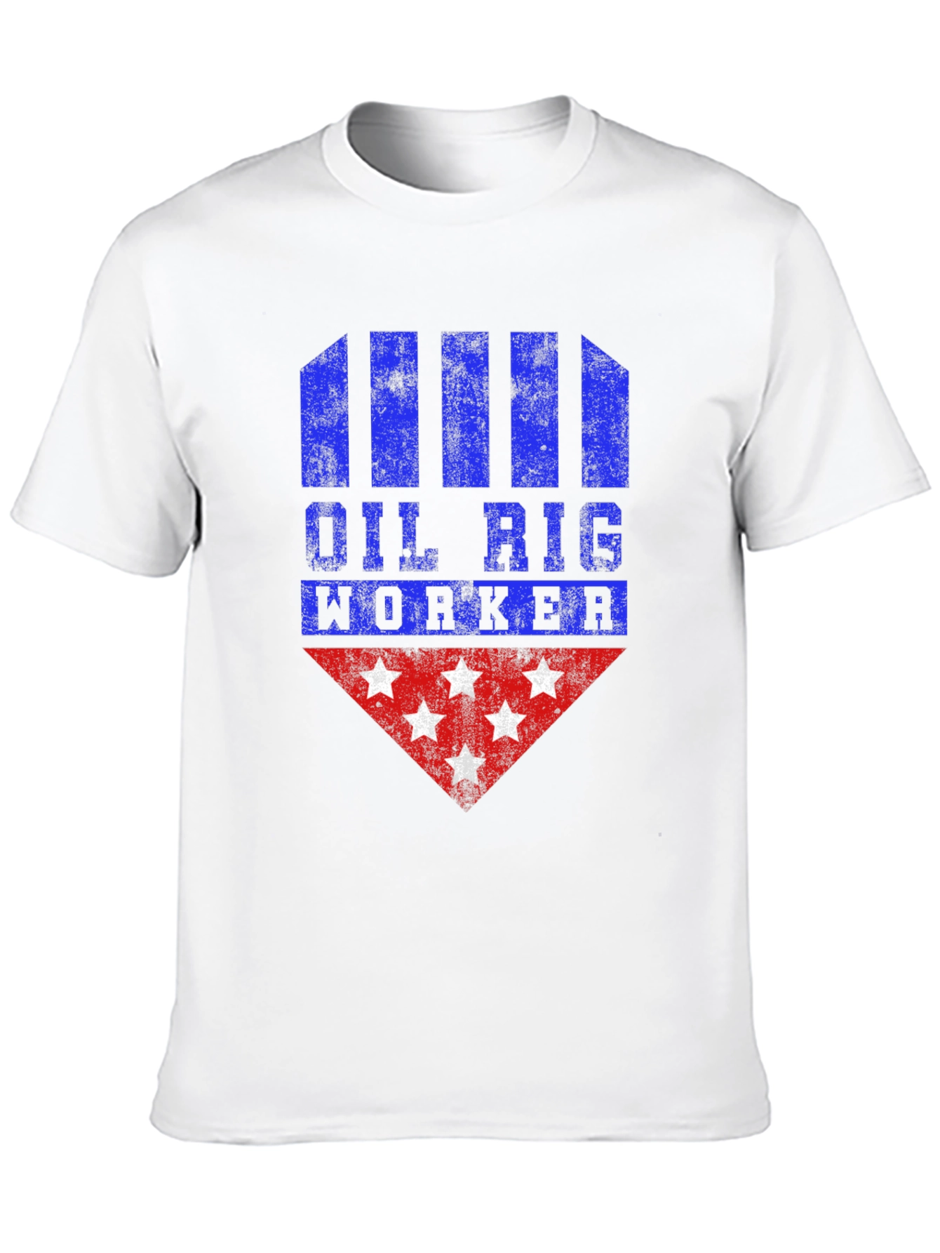 Oil Rig Worker Graphic Tee - Distressed Design