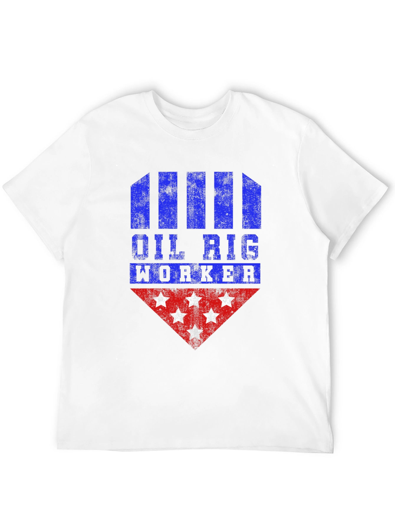 Oil Rig Worker Graphic Tee - Distressed Design