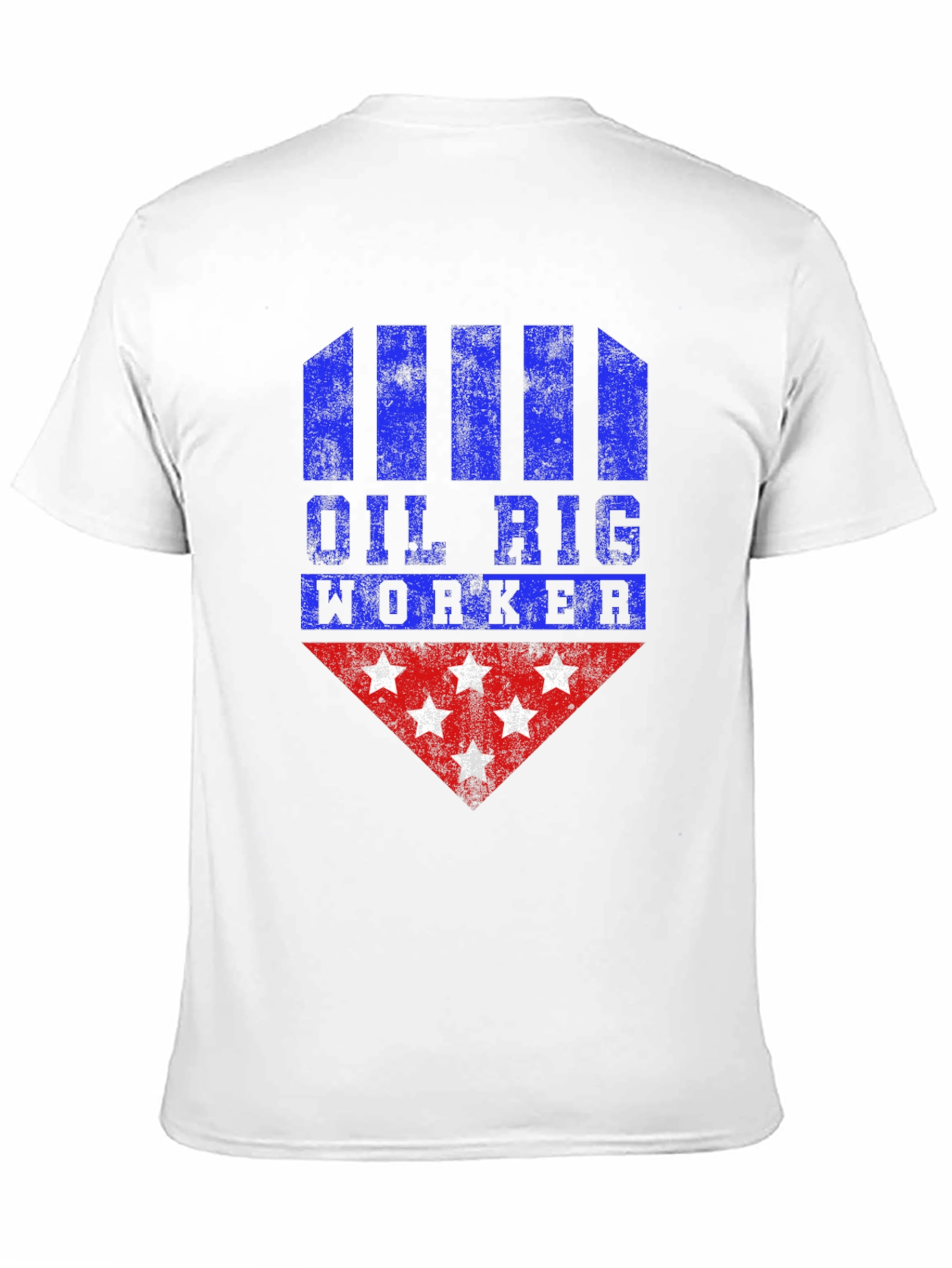 Oil Rig Worker Graphic Tee - Distressed Design