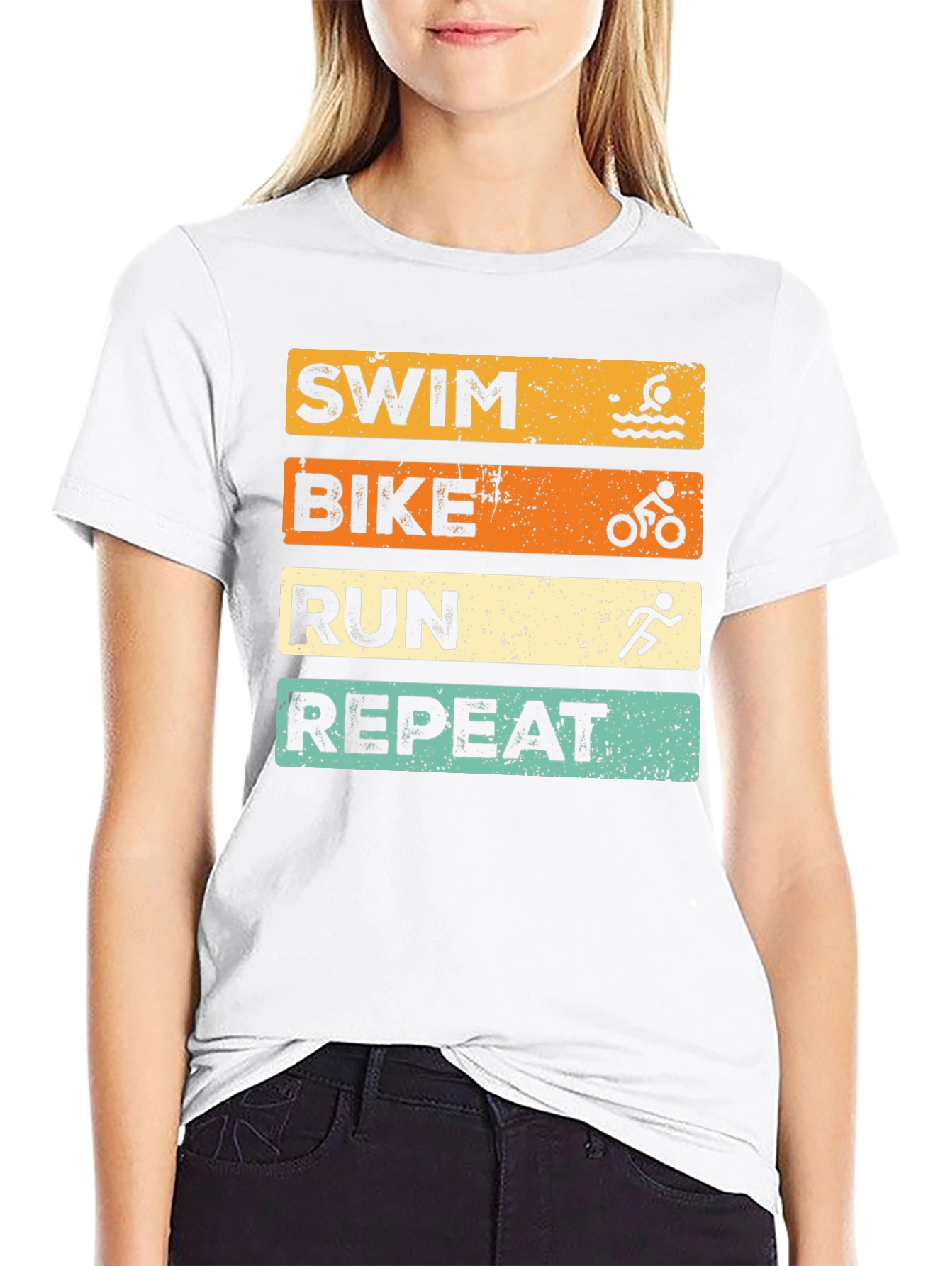 Swim Bike Run Repeat Graphic T-Shirt