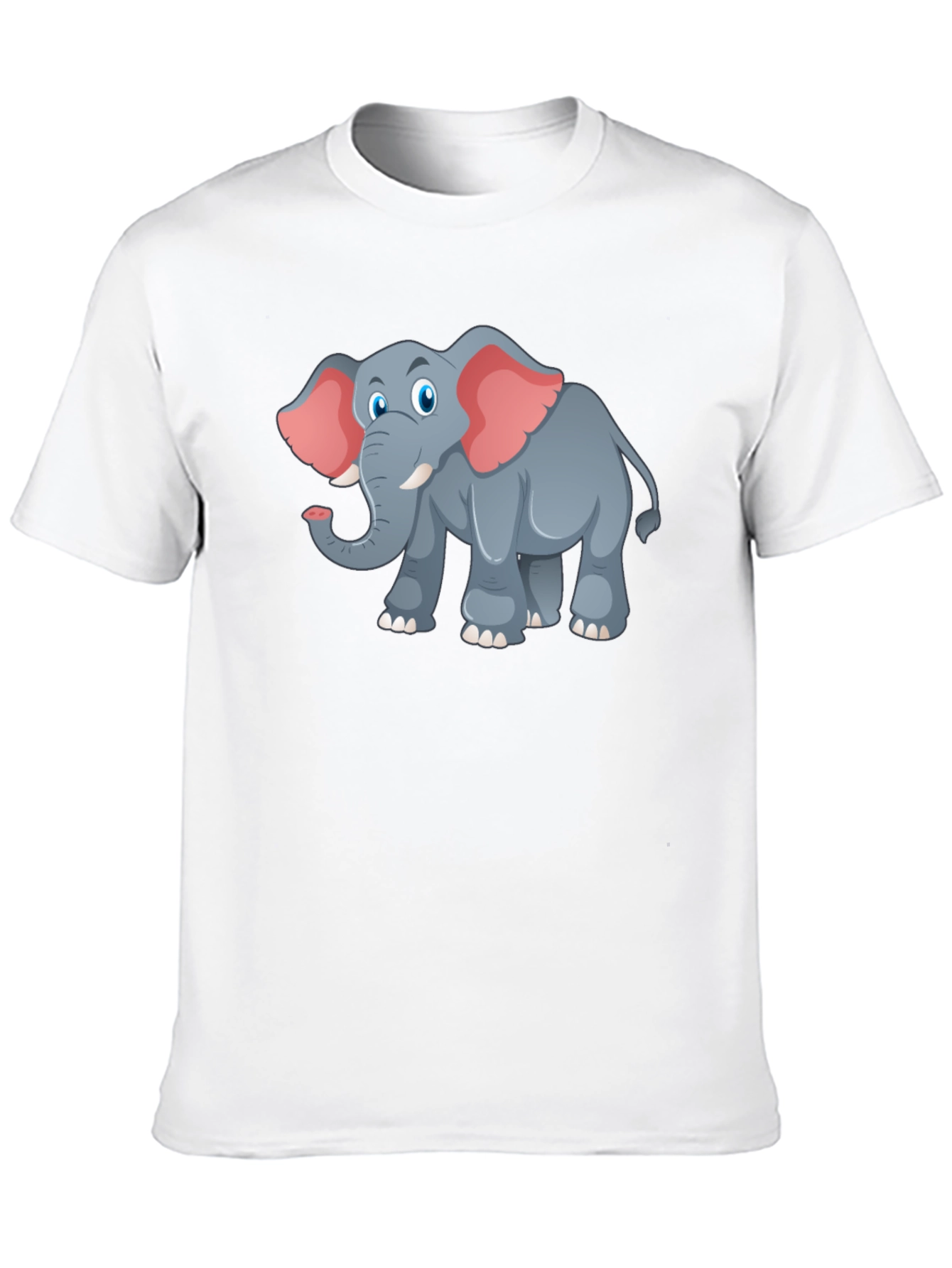 Elephant Cartoon Graphic Tee - Black T-Shirt