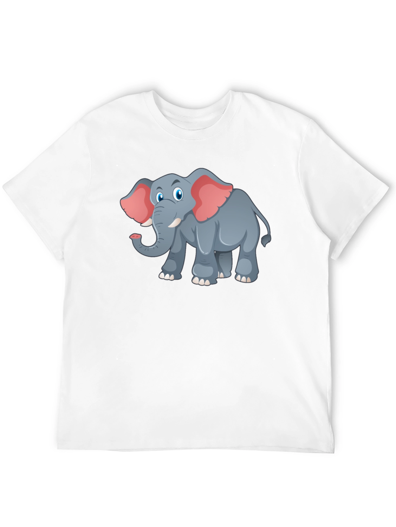 Elephant Cartoon Graphic Tee - Black T-Shirt
