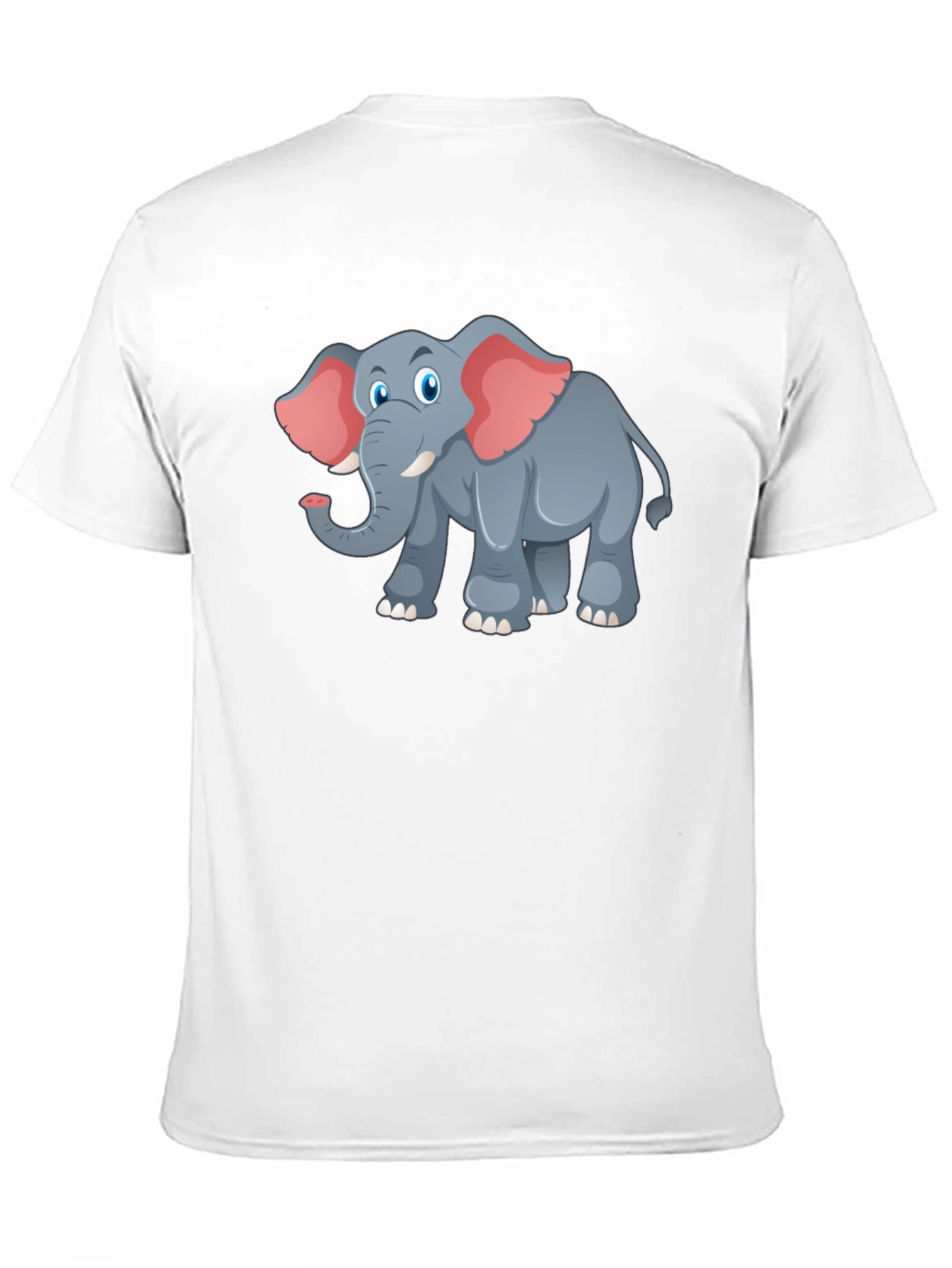 Elephant Cartoon Graphic Tee - Black T-Shirt