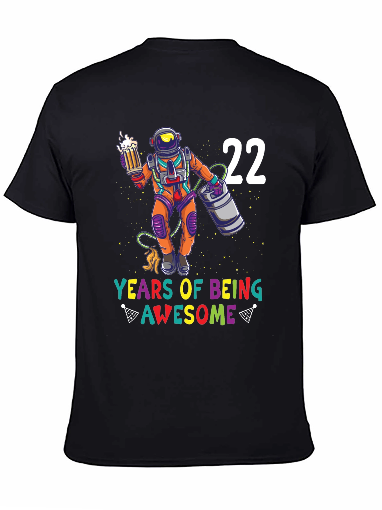 22 Years Of Being Awesome Black T-Shirt