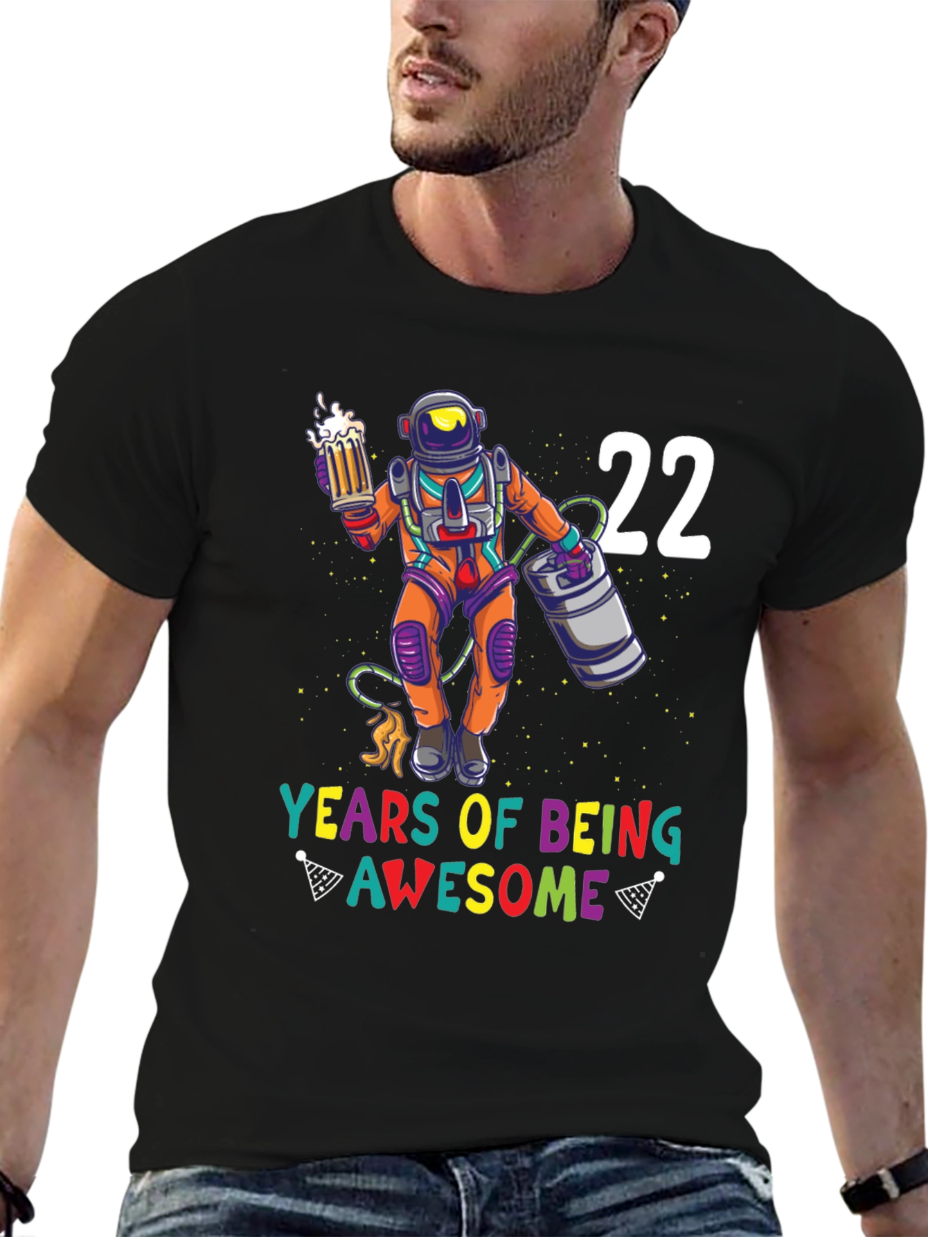 22 Years Of Being Awesome Black T-Shirt