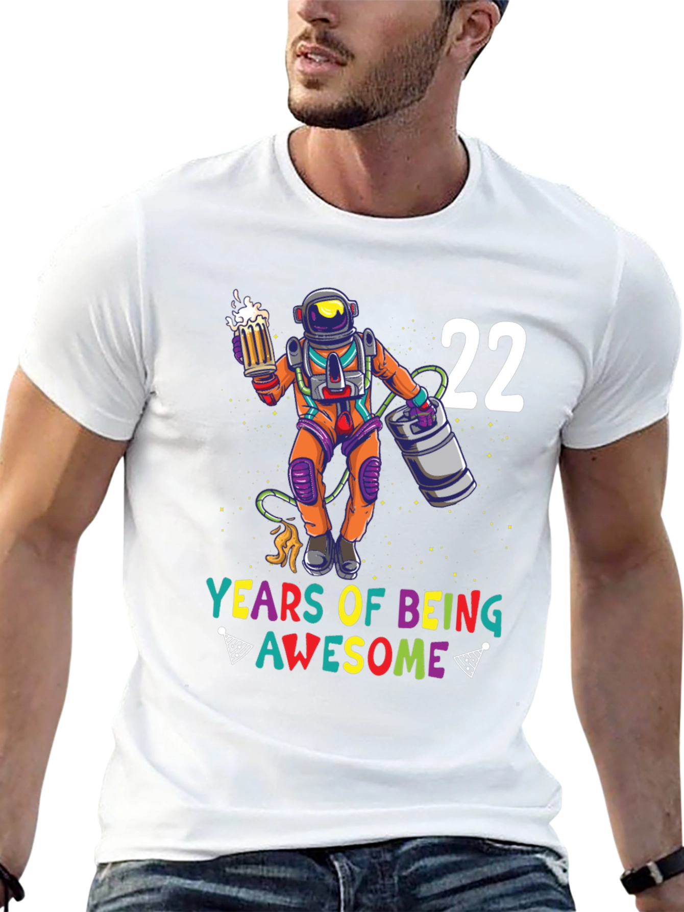 22 Years Of Being Awesome Black T-Shirt