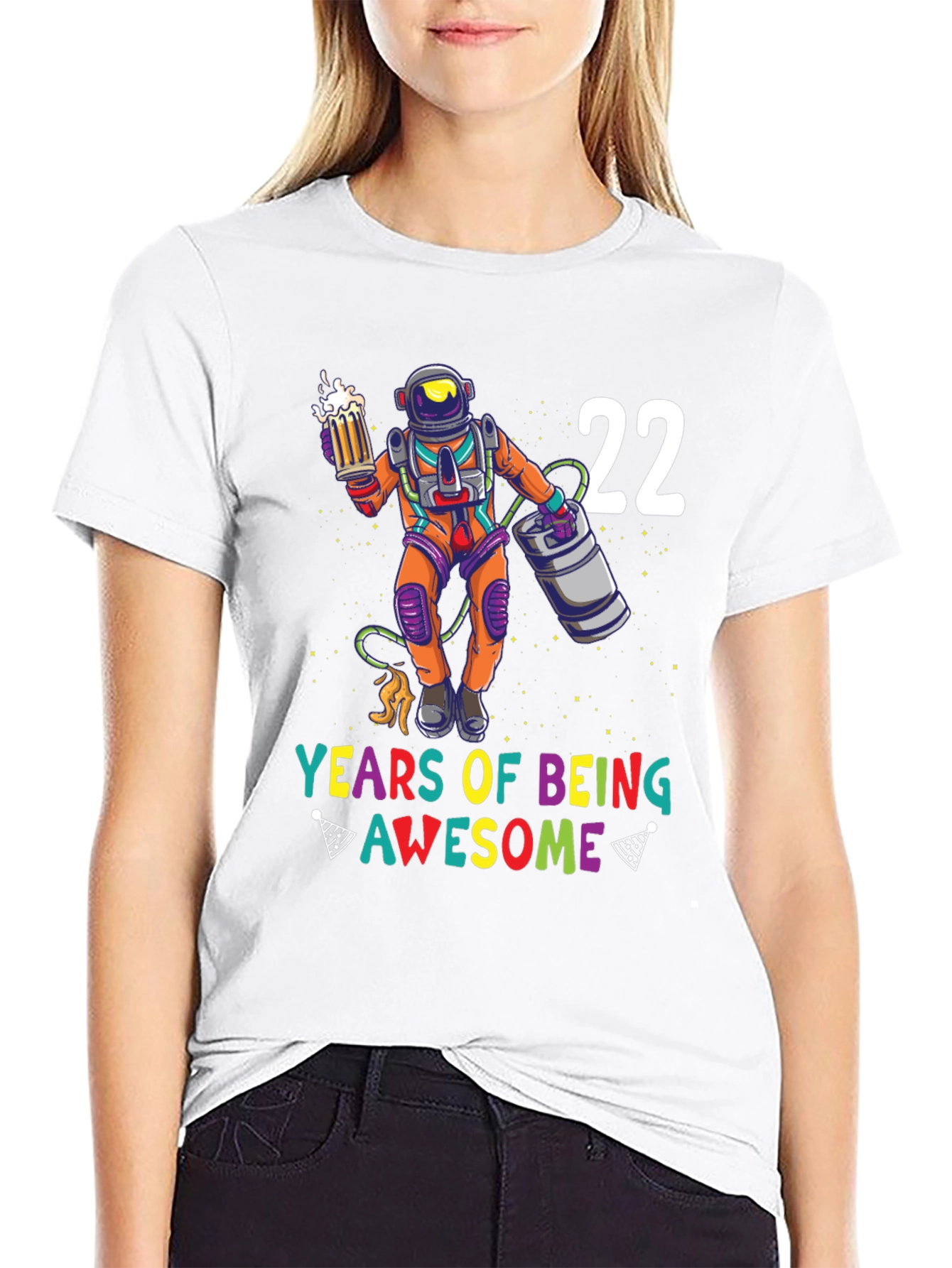 22 Years Of Being Awesome Black T-Shirt