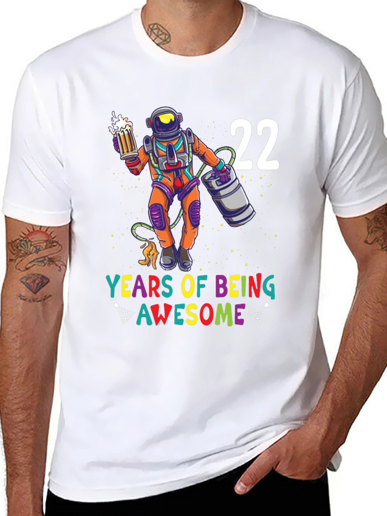 22 Years Of Being Awesome Black T-Shirt