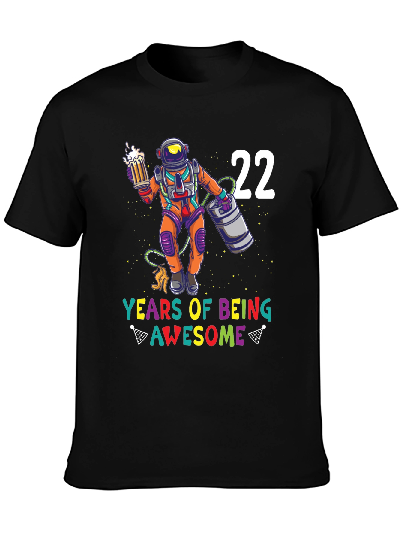 22 Years Of Being Awesome Black T-Shirt