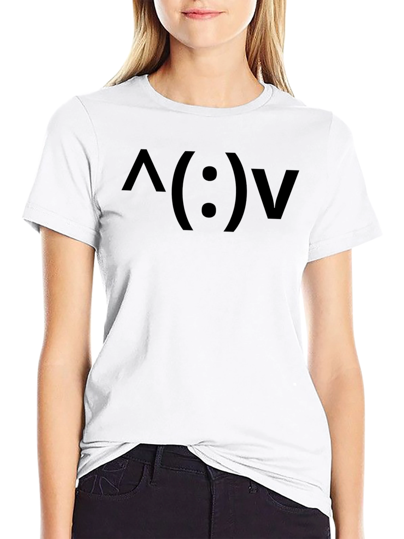 Emoticon Face Graphic Tee - Soft Black T-Shirt