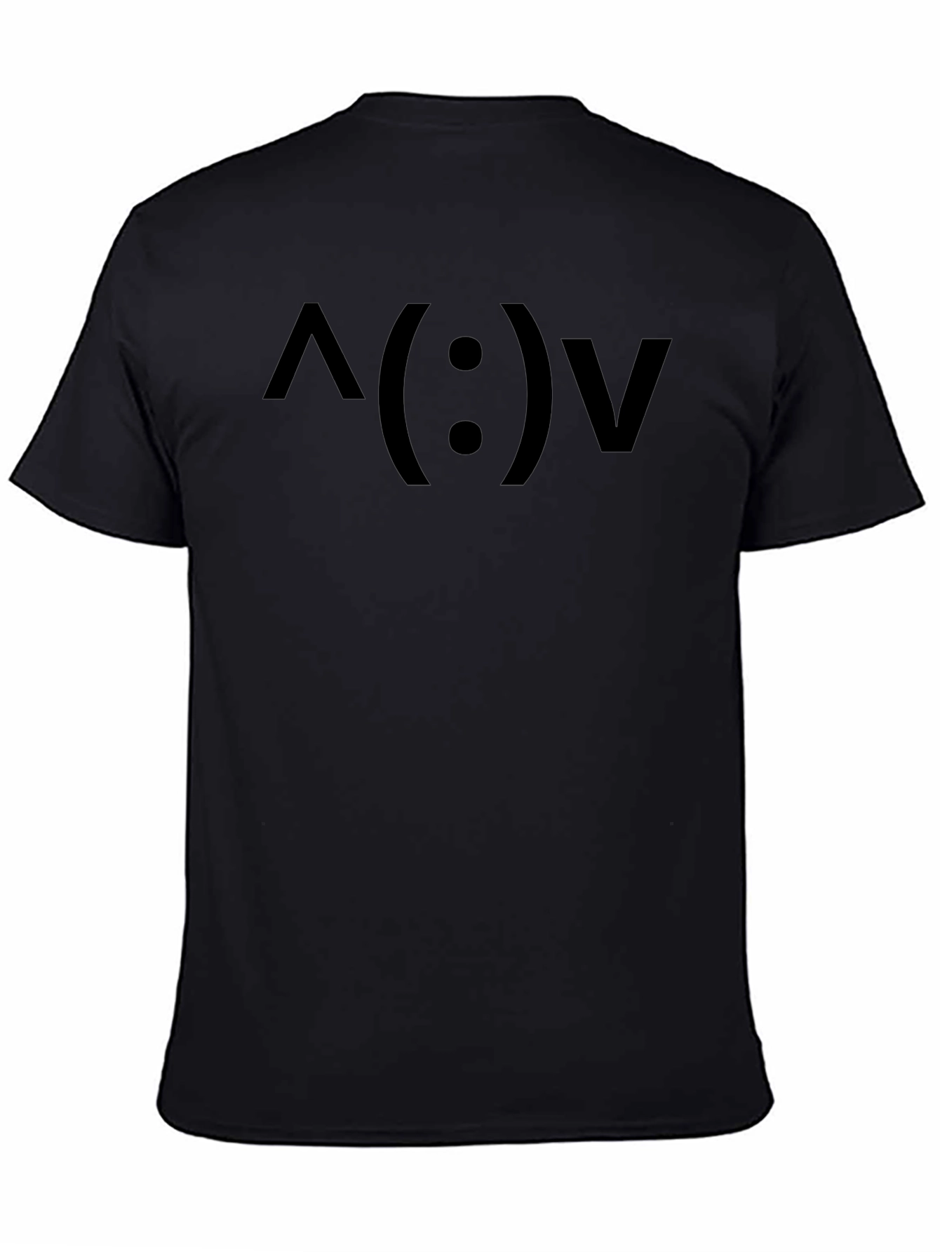 Emoticon Face Graphic Tee - Soft Black T-Shirt