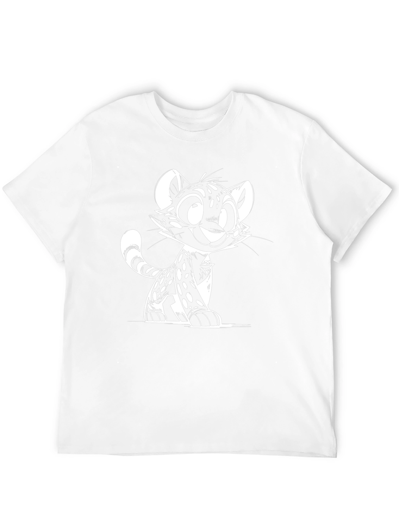 Cartoon Cat Graphic Tee - Black Unisex T-Shirt