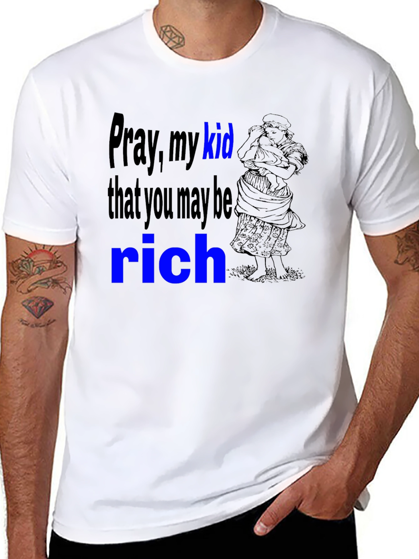 Pray My Kid T-Shirt -  Black Cotton Tee
