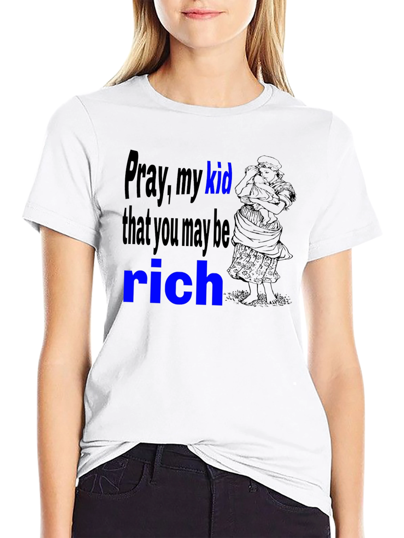 Pray My Kid T-Shirt -  Black Cotton Tee