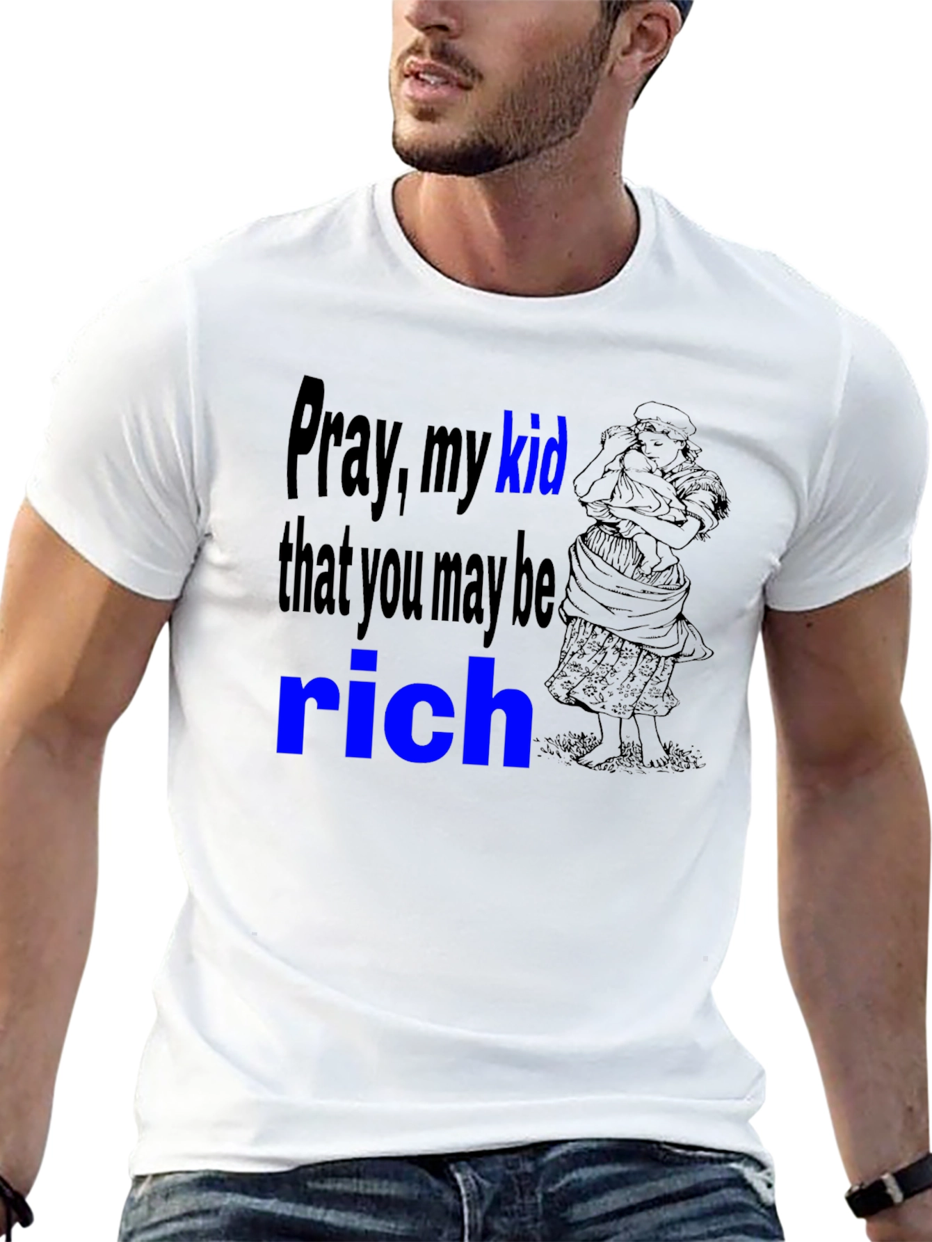 Pray My Kid T-Shirt -  Black Cotton Tee
