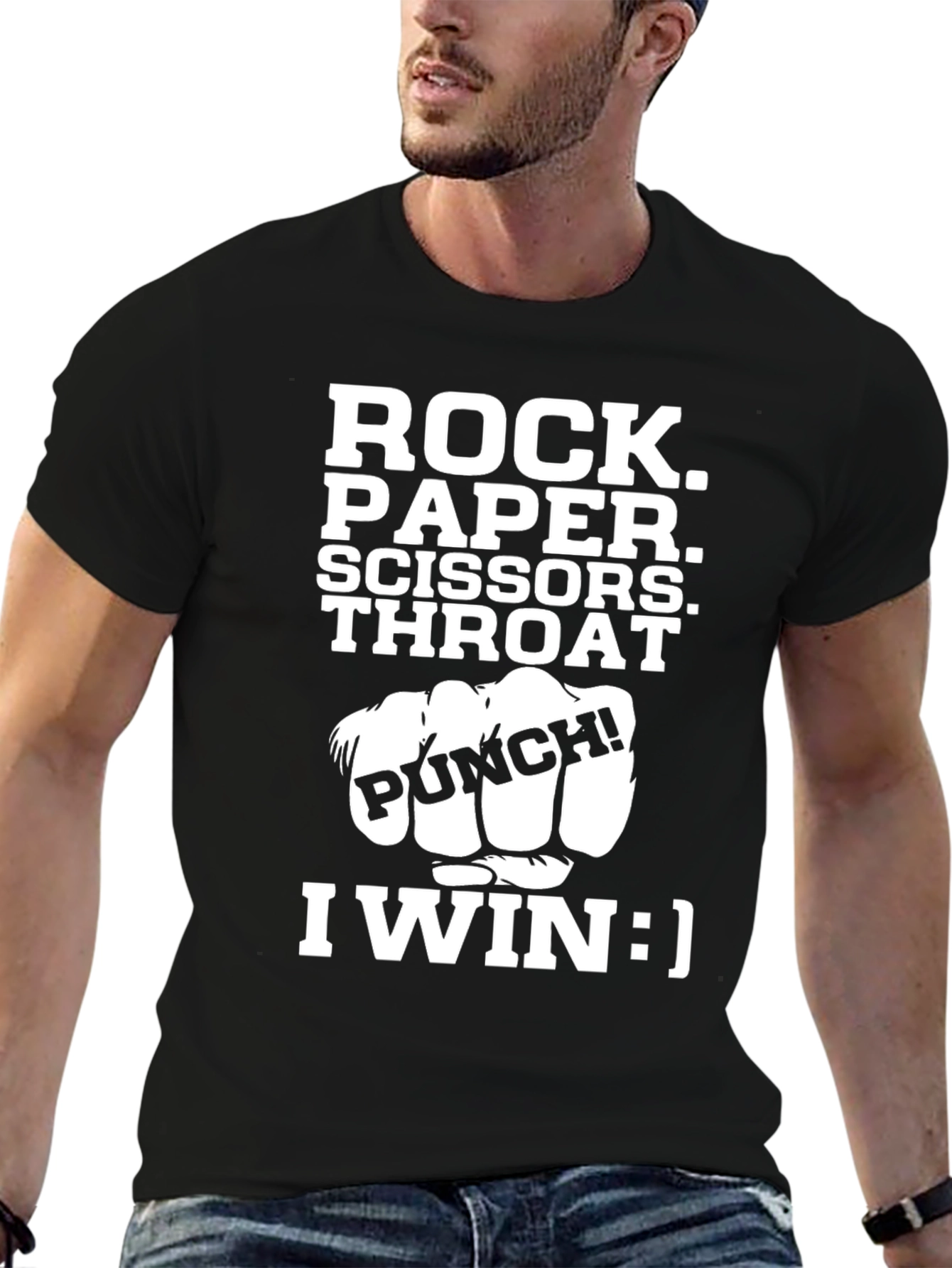 Rock Paper Scissors Throat Punch I Win T-Shirt
