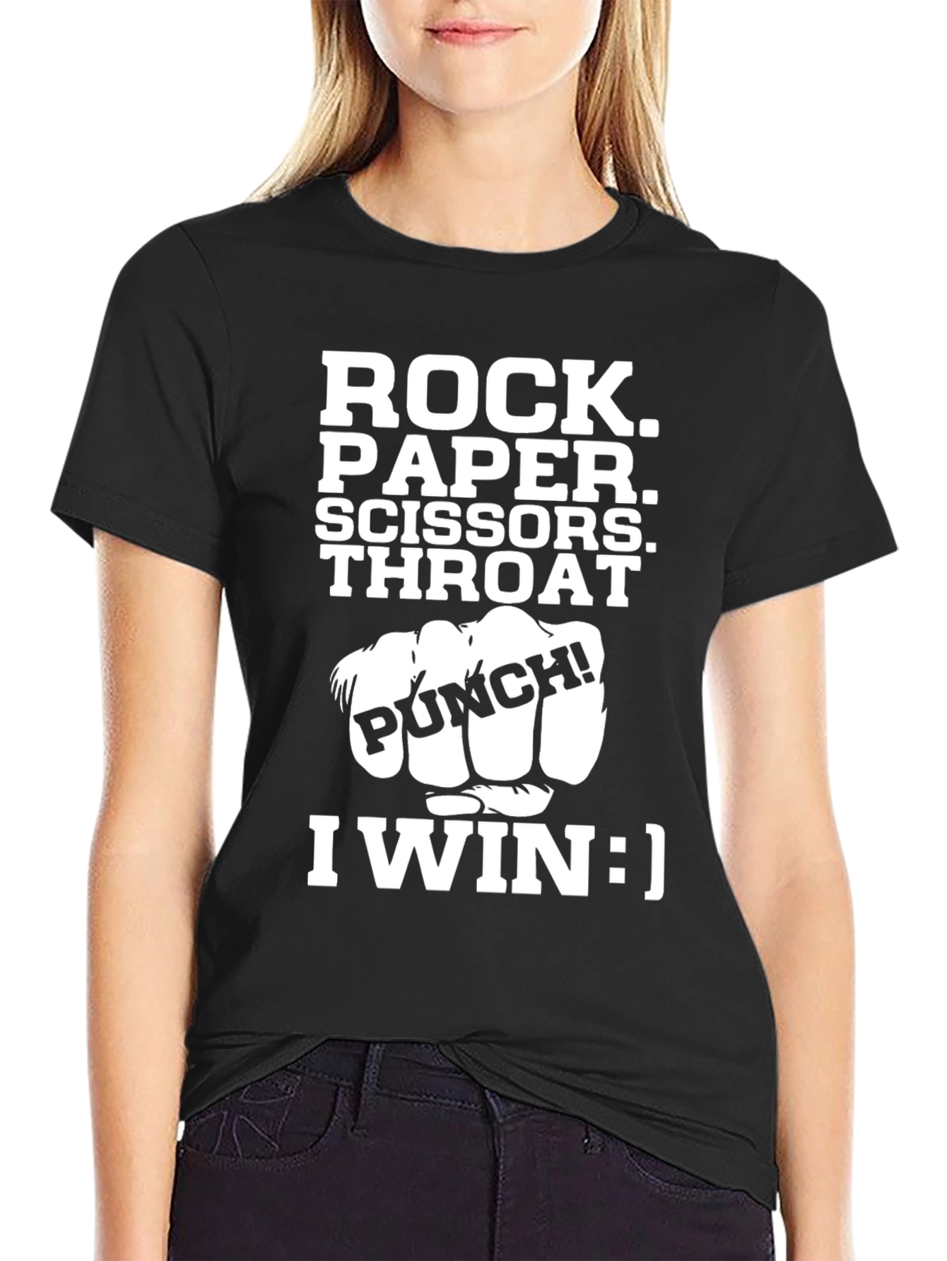 Rock Paper Scissors Throat Punch I Win T-Shirt
