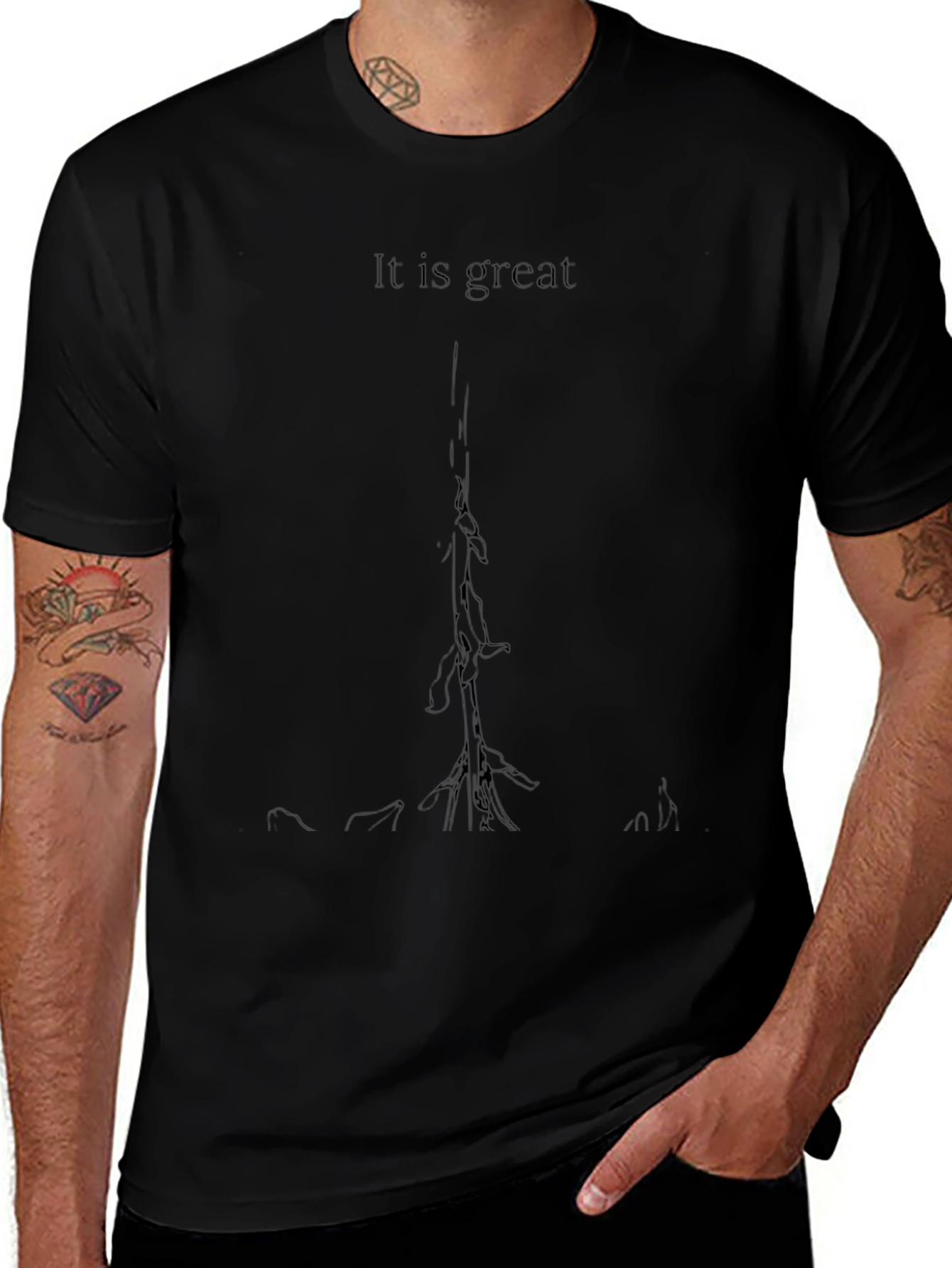 It is Great - Graphic Print Black T-Shirt