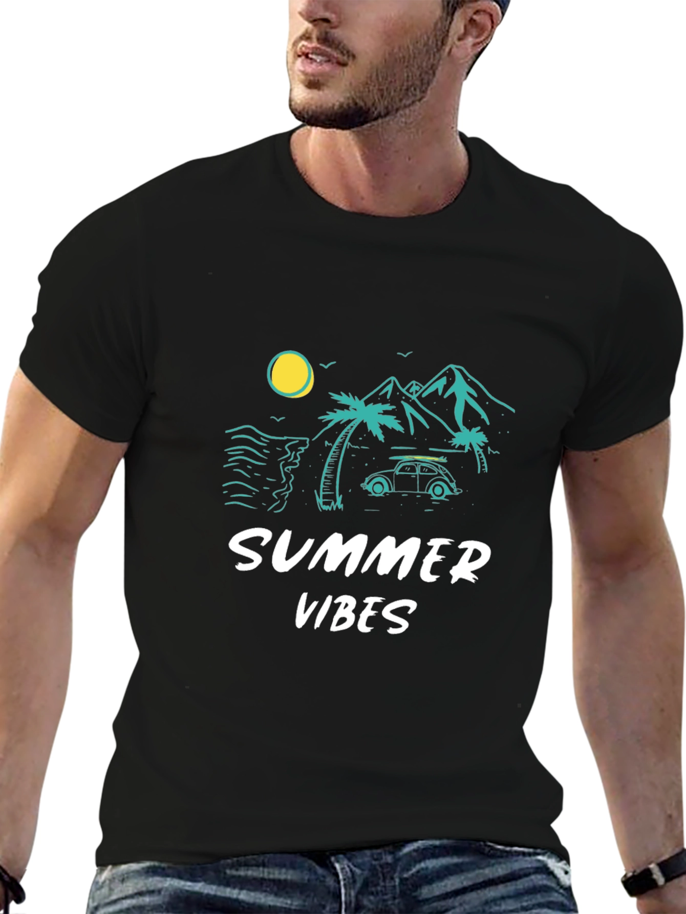 Summer Vibes Graphic T-Shirt - Black