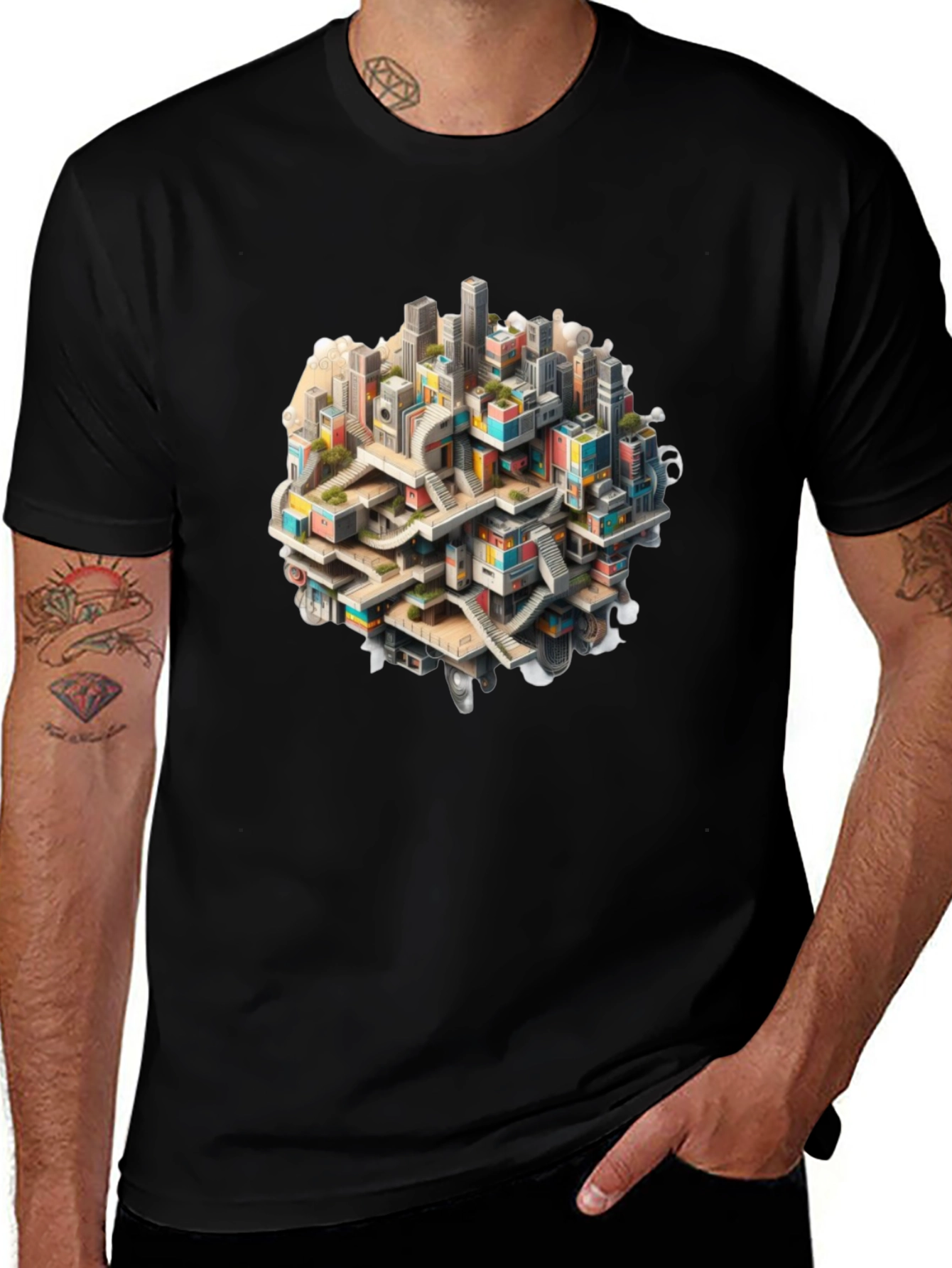 Urban Maze T-Shirt - Cityscape Design