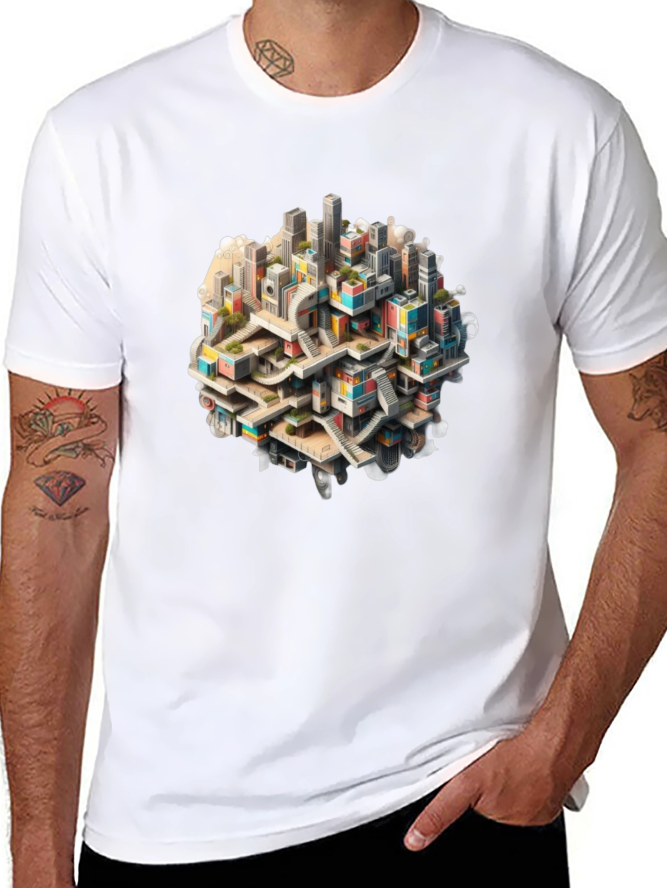 Urban Maze T-Shirt - Cityscape Design