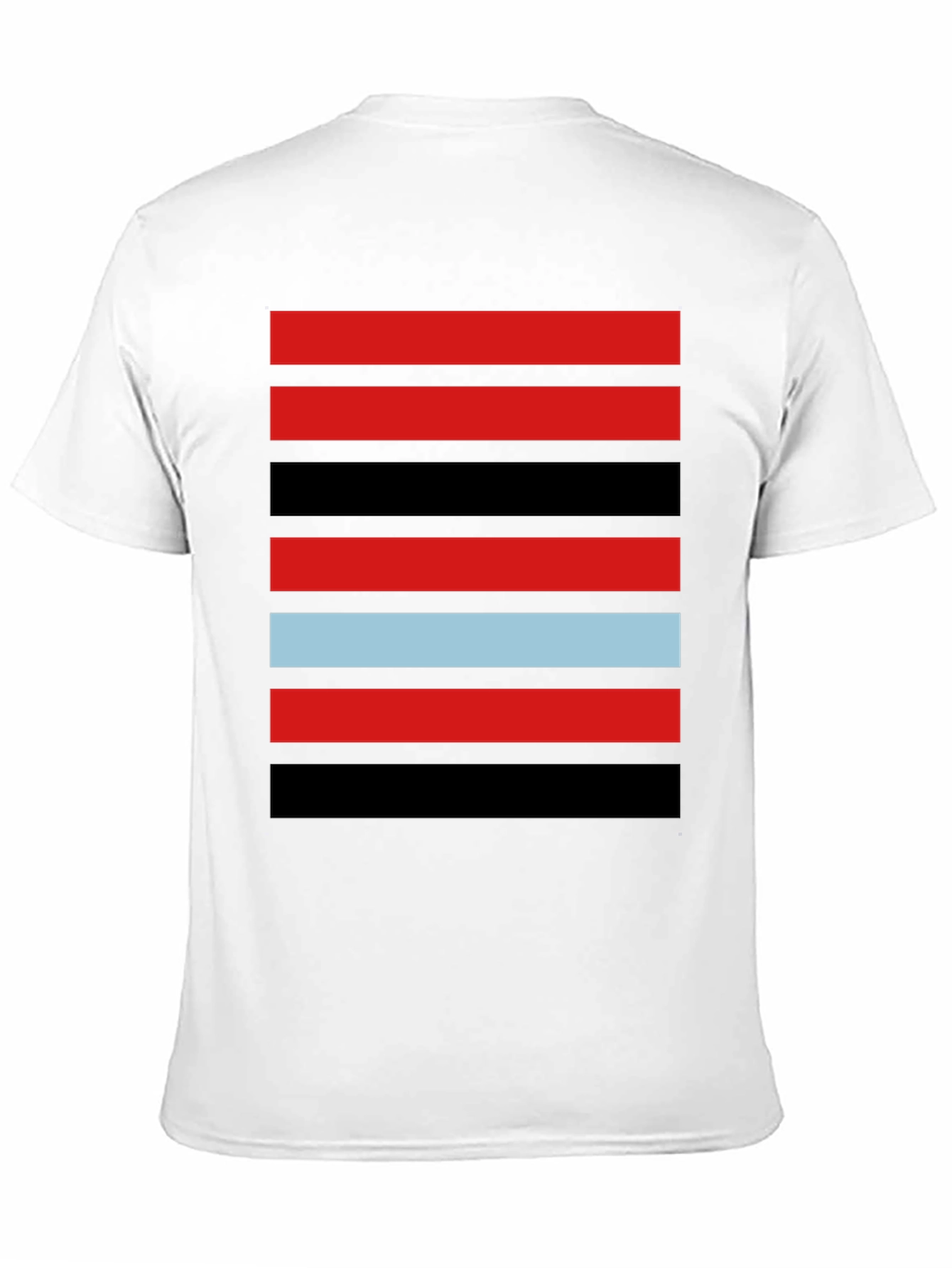 Striped Graphic Tee - Red Black and Blue