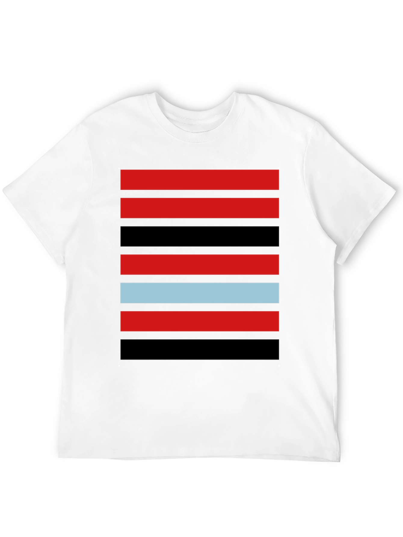 Striped Graphic Tee - Red Black and Blue