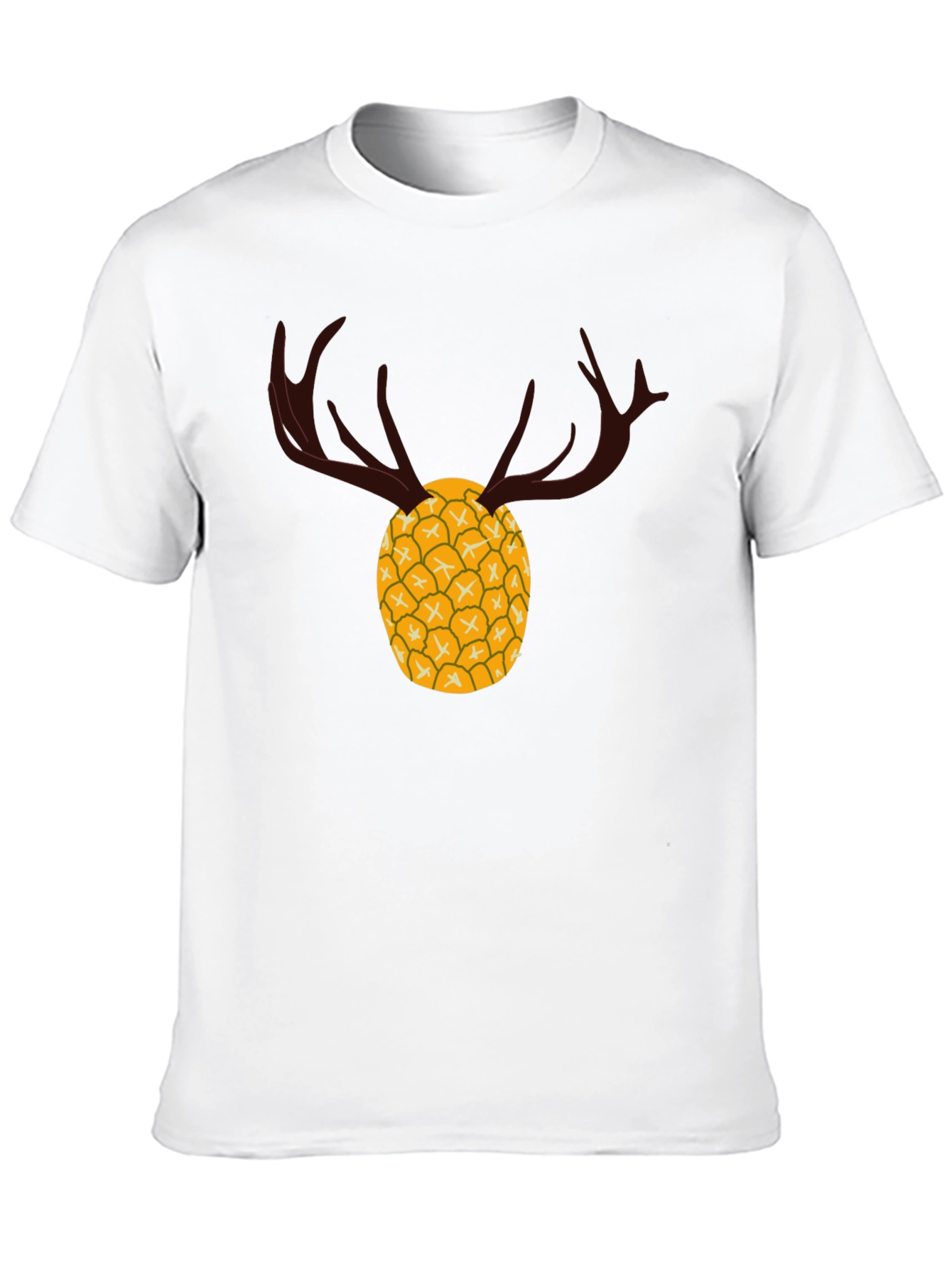 Pineapple Deer Graphic Tee - Unique Black T-Shirt