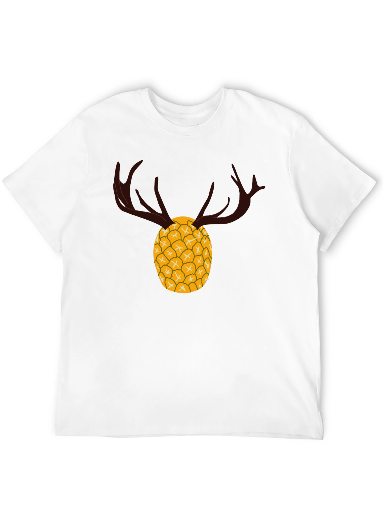Pineapple Deer Graphic Tee - Unique Black T-Shirt