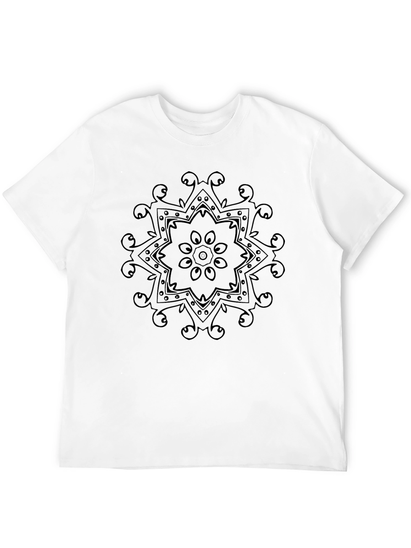 Mandala Print Black T-Shirt