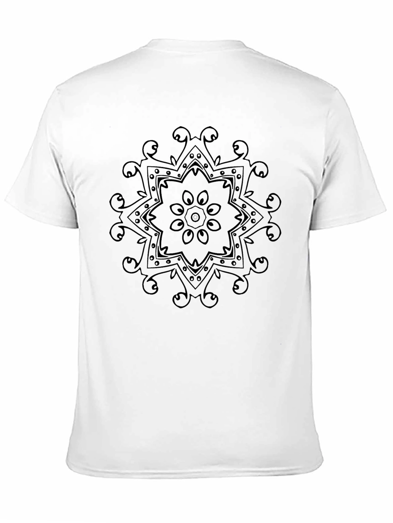 Mandala Print Black T-Shirt