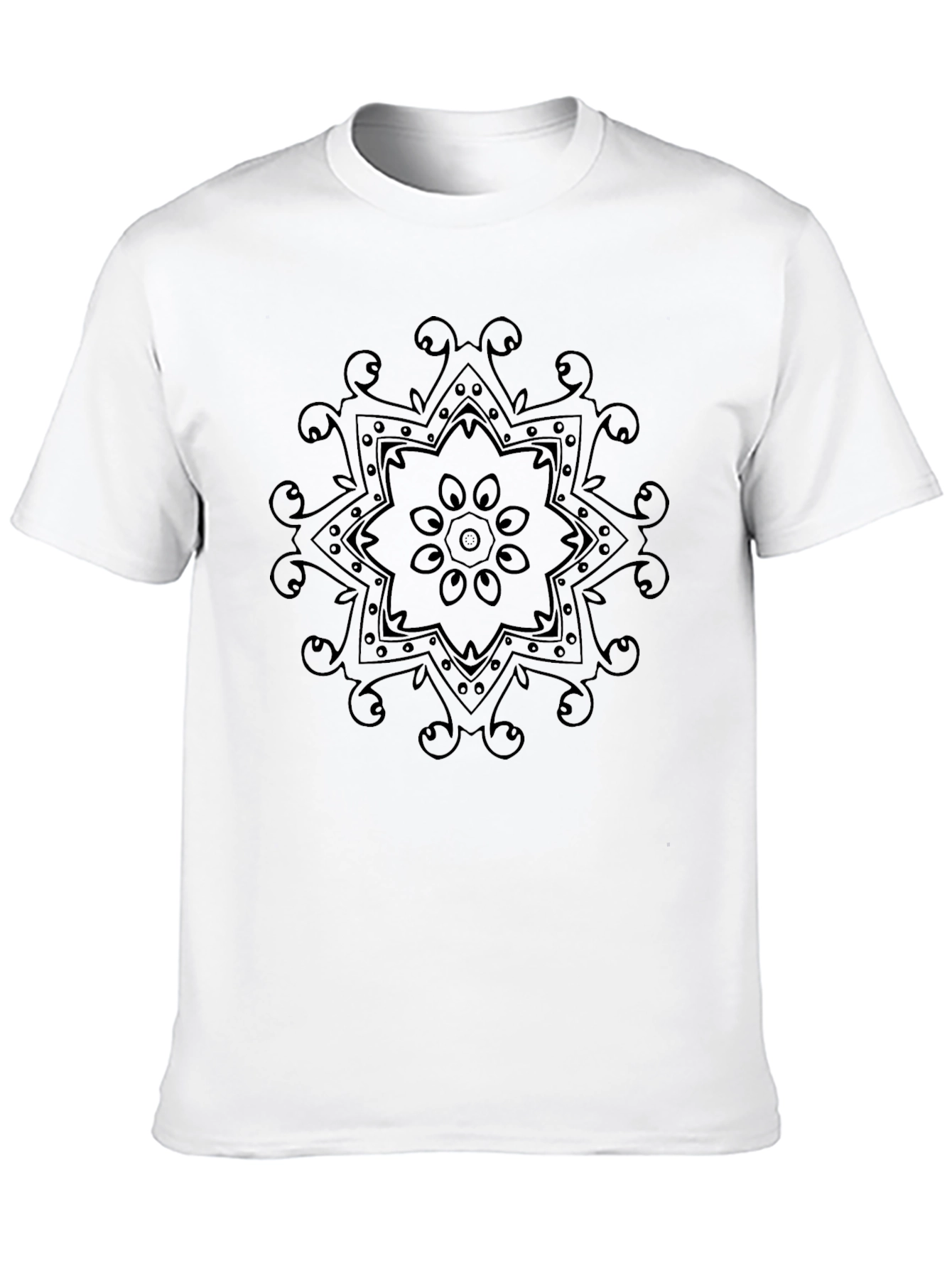 Mandala Print Black T-Shirt