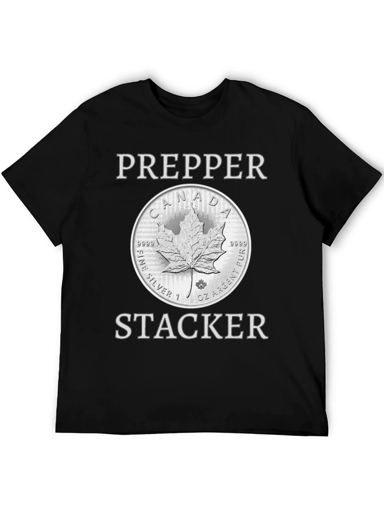 Prepper Stacker T-Shirt - Canada Silver Coin Design