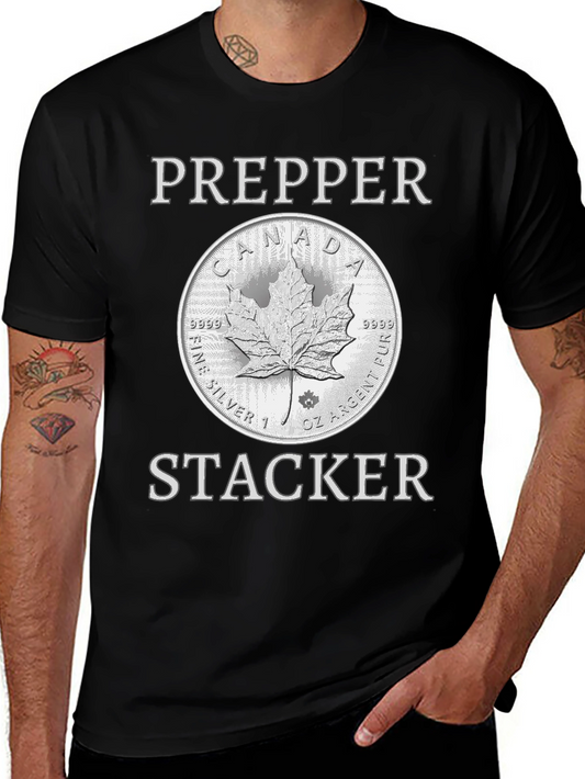 Prepper Stacker T-Shirt - Canada Silver Coin Design