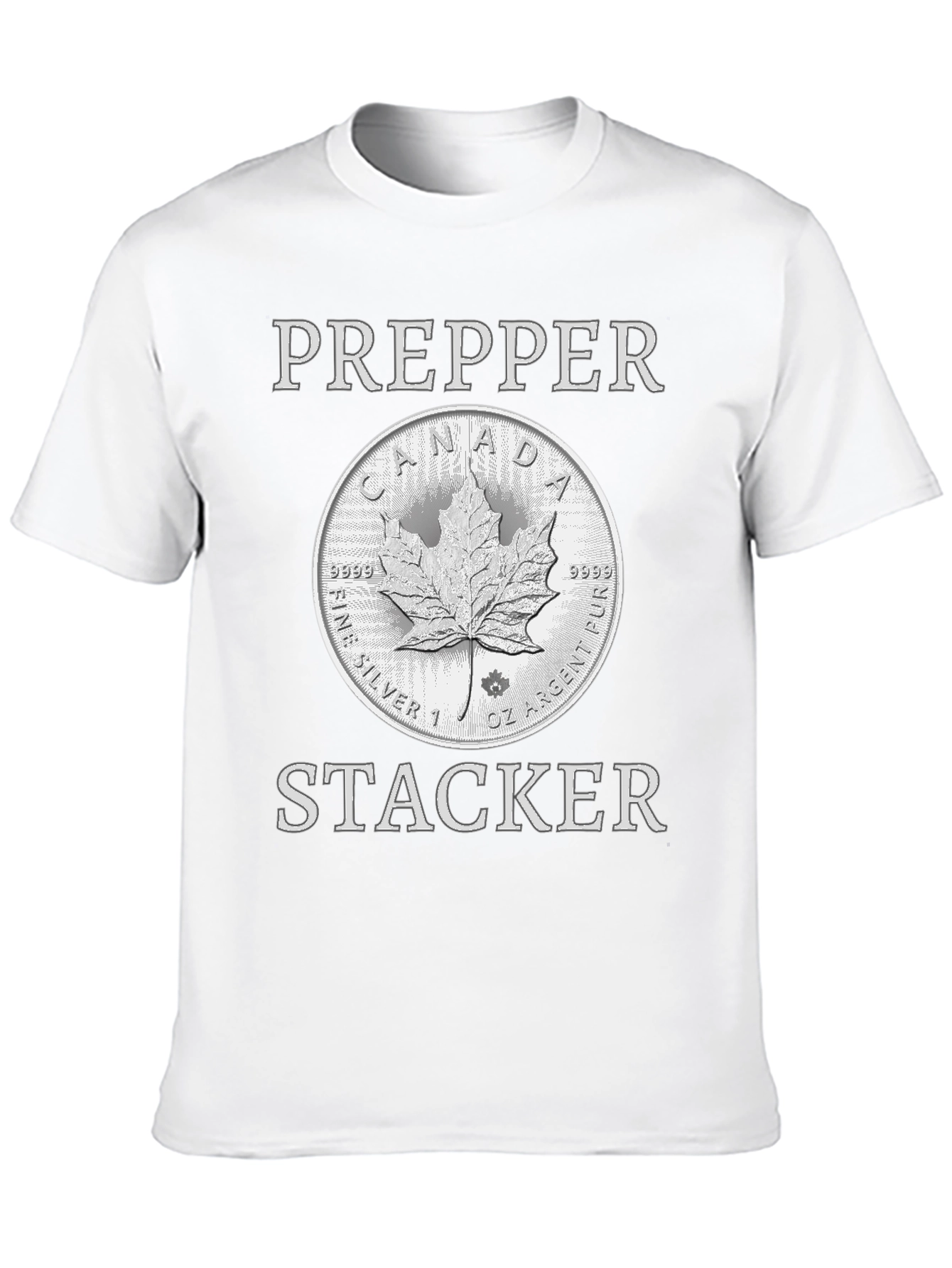 Prepper Stacker T-Shirt - Canada Silver Coin Design