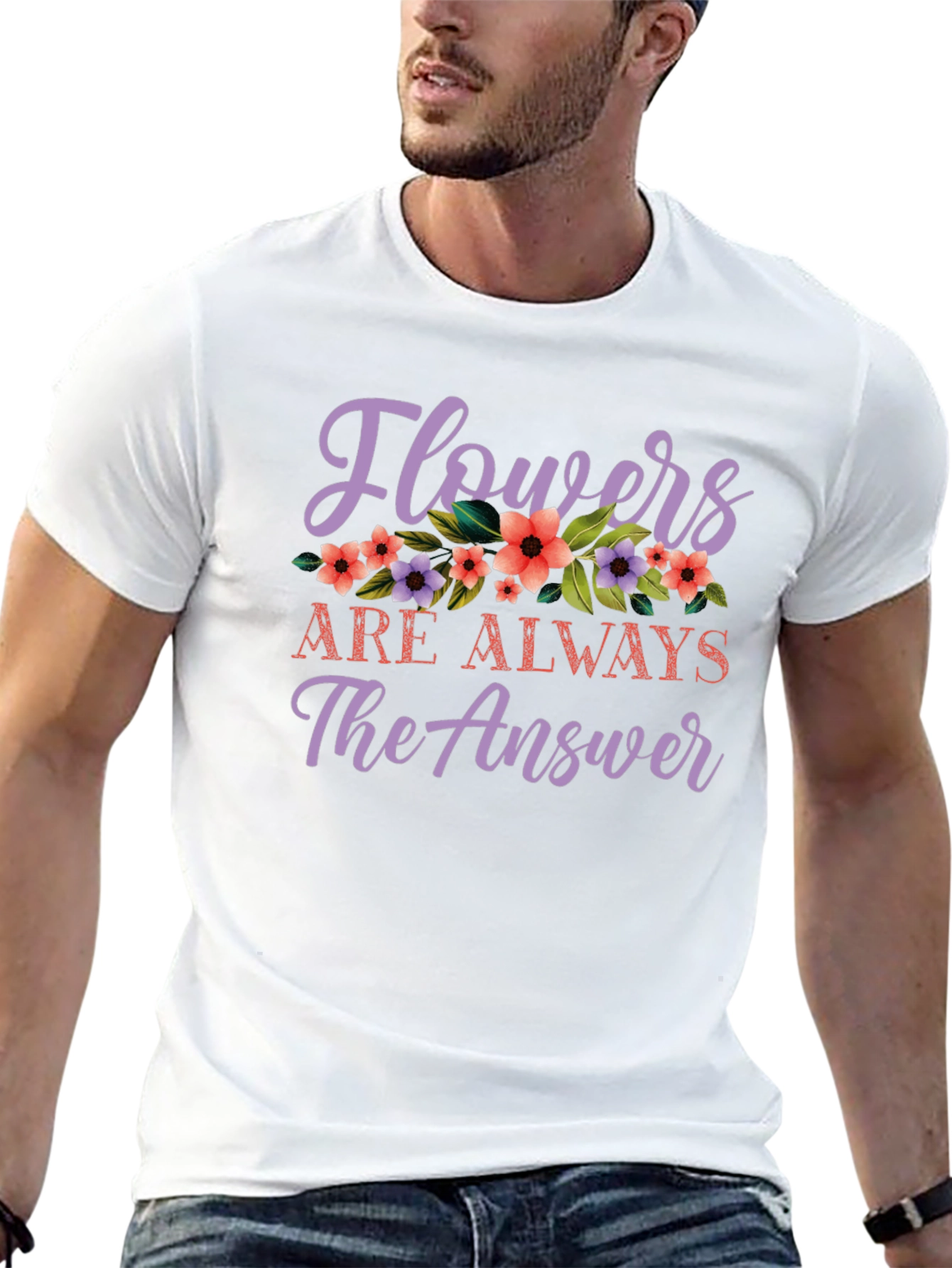 Floral Answer T-Shirt - Stylish Casual Tee