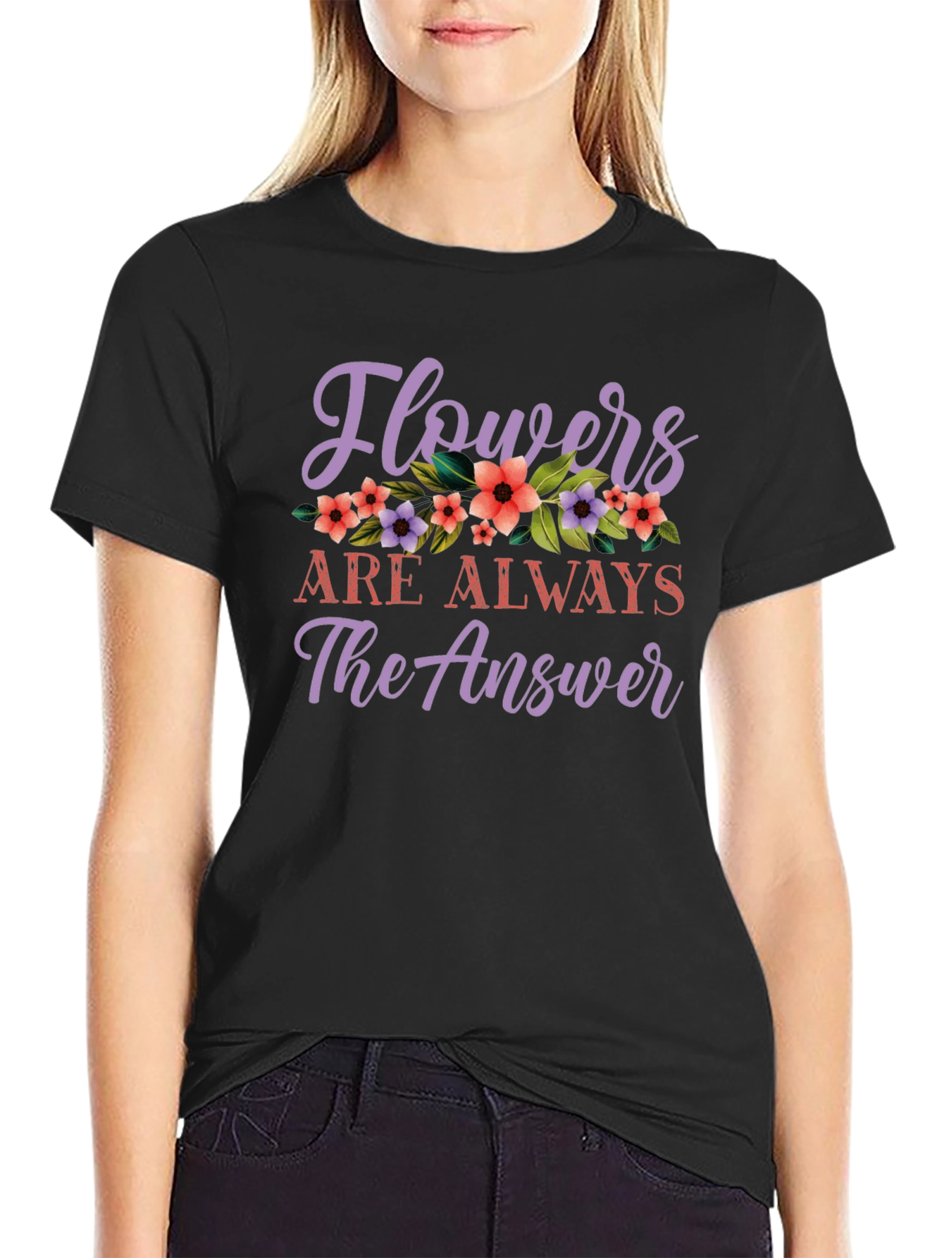 Floral Answer T-Shirt - Stylish Casual Tee