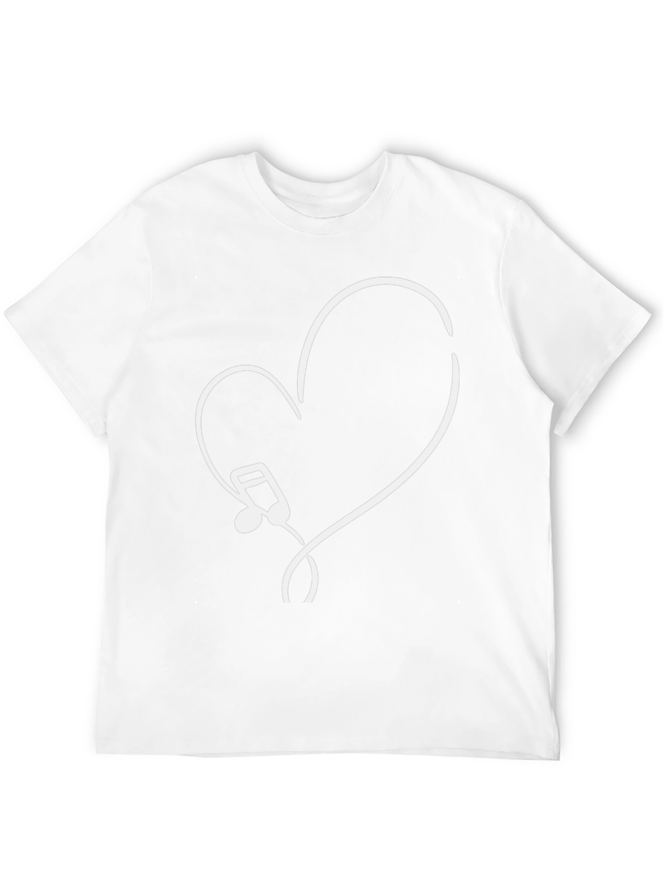 Music Note Heart Graphic Tee - Black Cotton T-Shirt