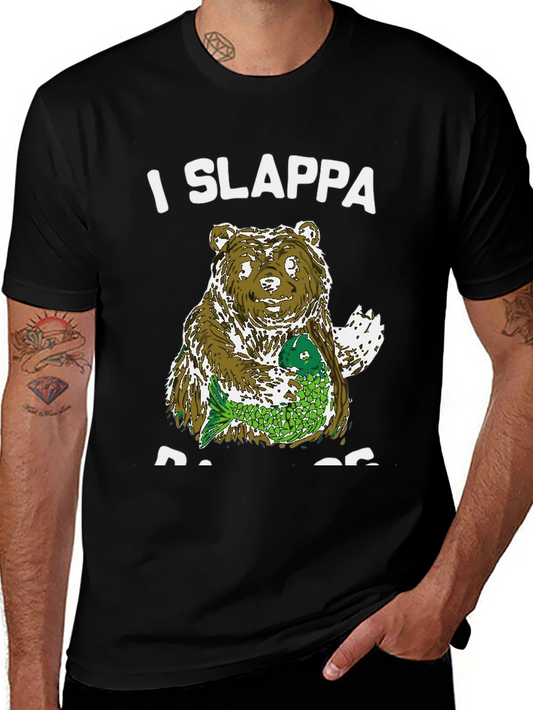 I Slappa Da Bass T-Shirt - Funny Bear Fishing Tee