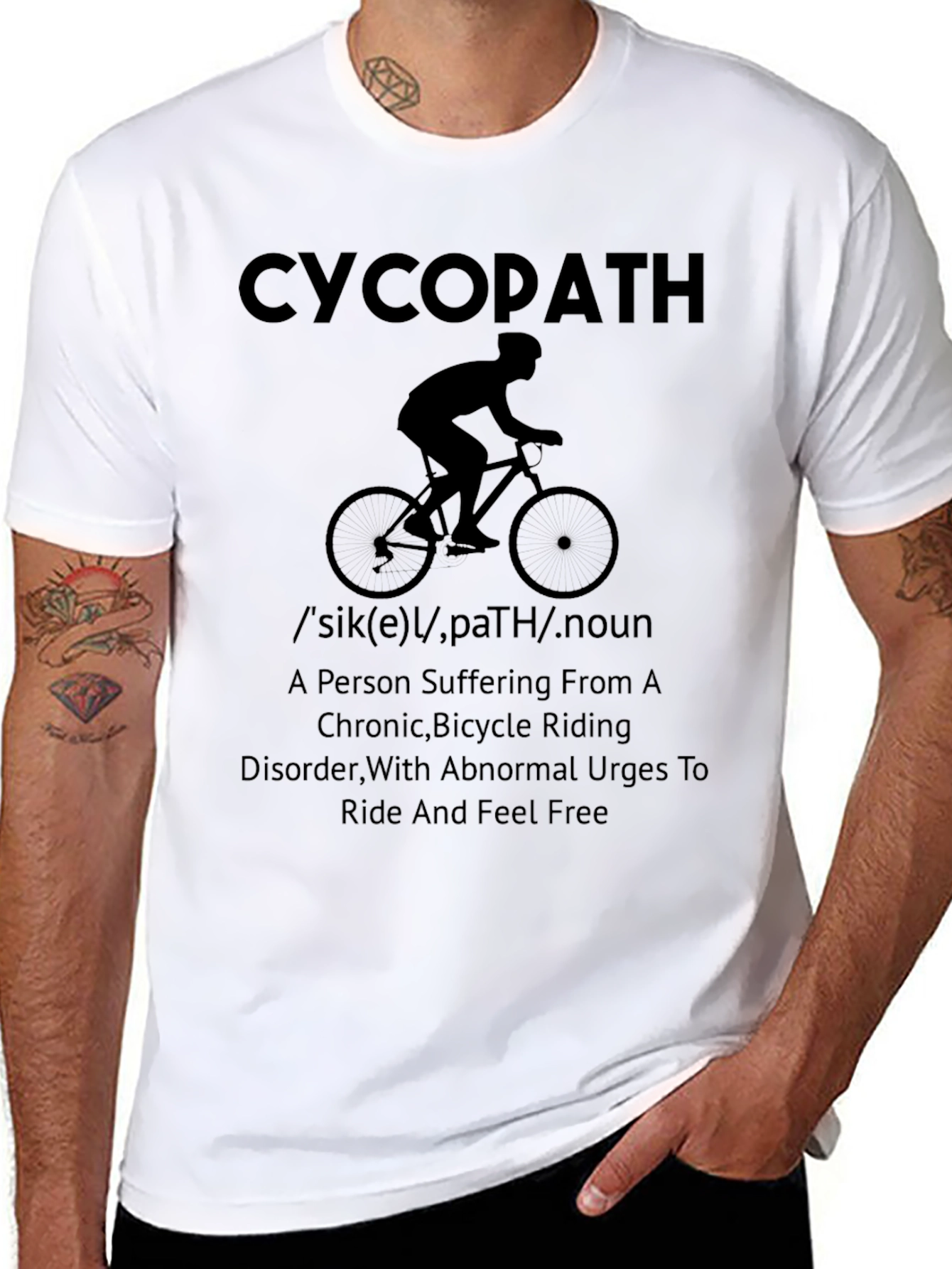 Funny CycopAth Biker T-Shirt - Ride Free!
