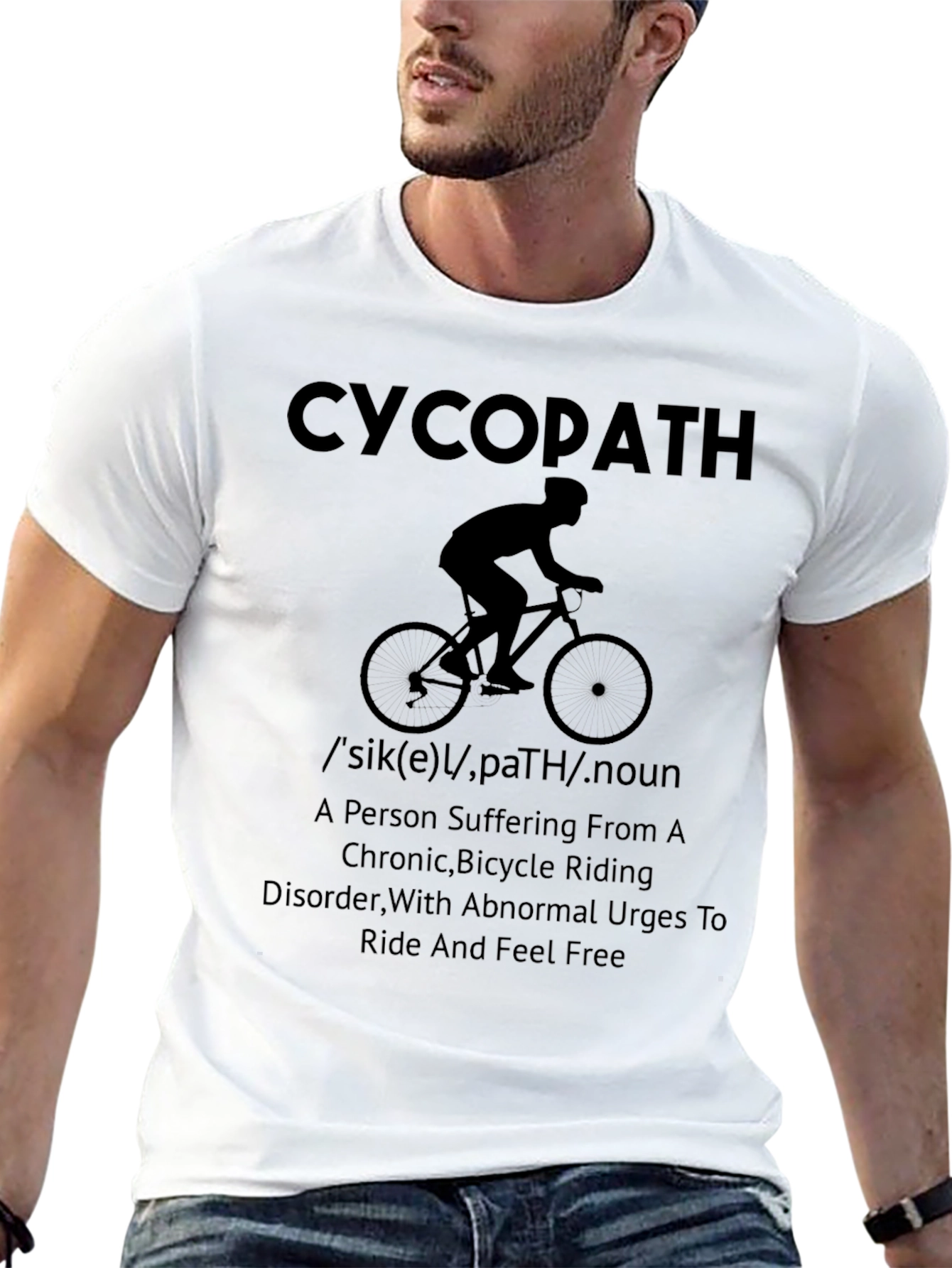 Funny CycopAth Biker T-Shirt - Ride Free!