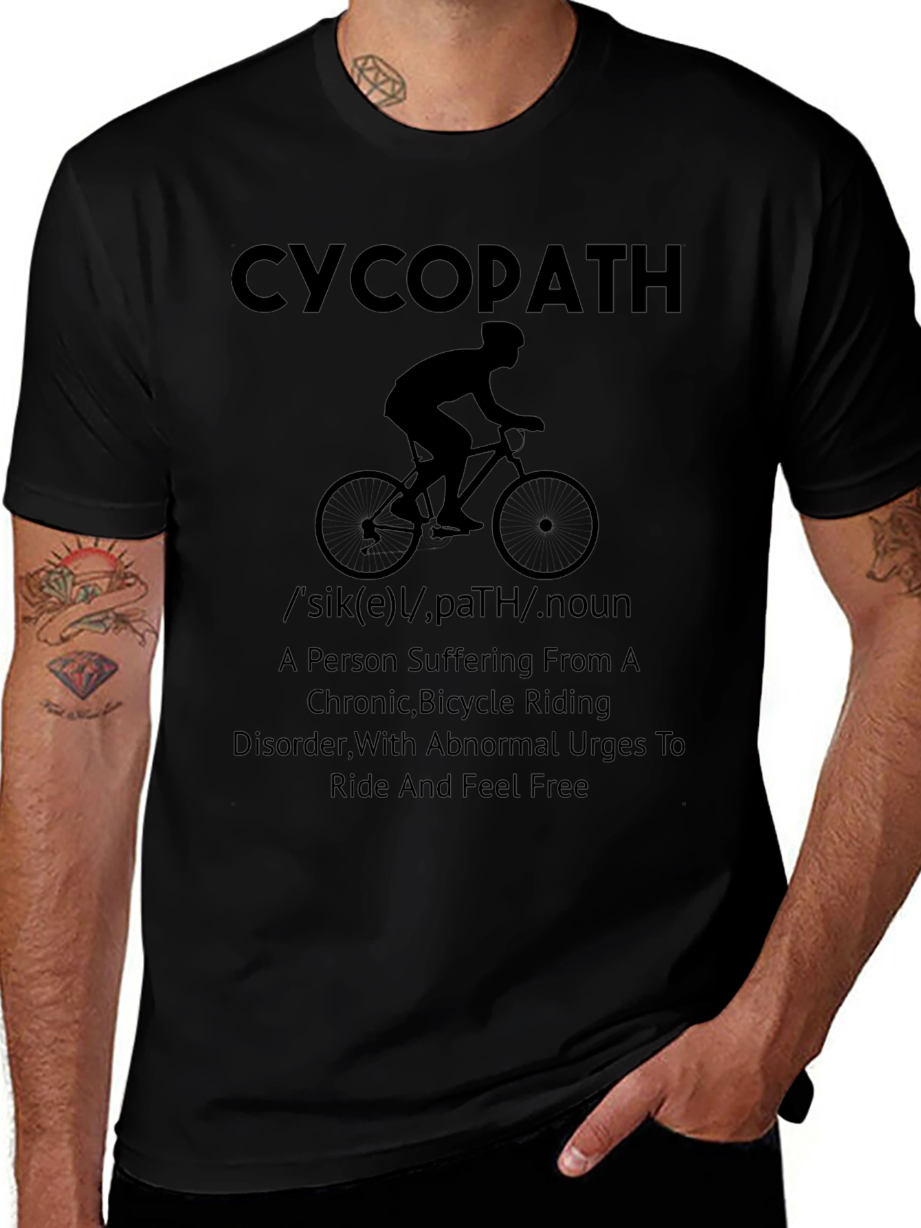 Funny CycopAth Biker T-Shirt - Ride Free!