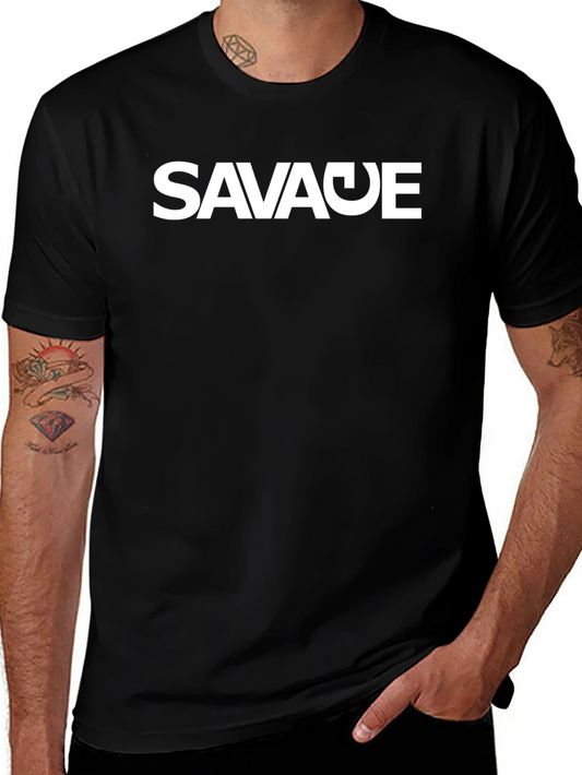 Savage Graphic Print T-Shirt - Black