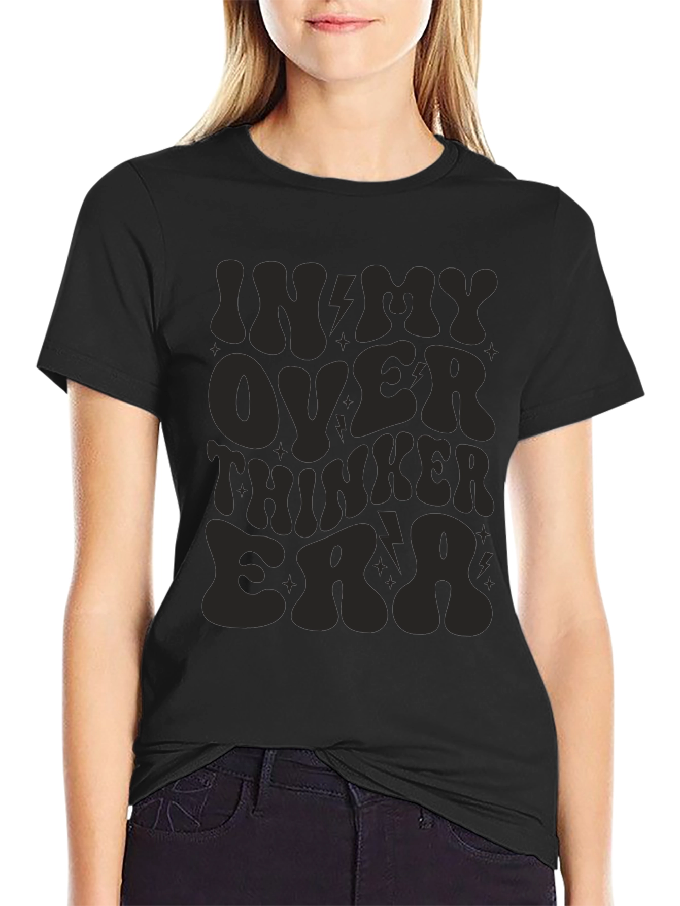 In My Overthinker Era Black Tee