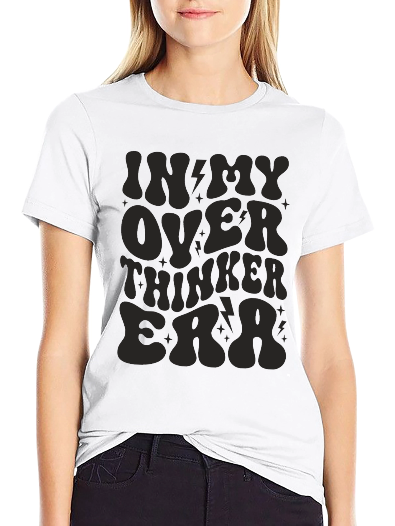 In My Overthinker Era Black Tee