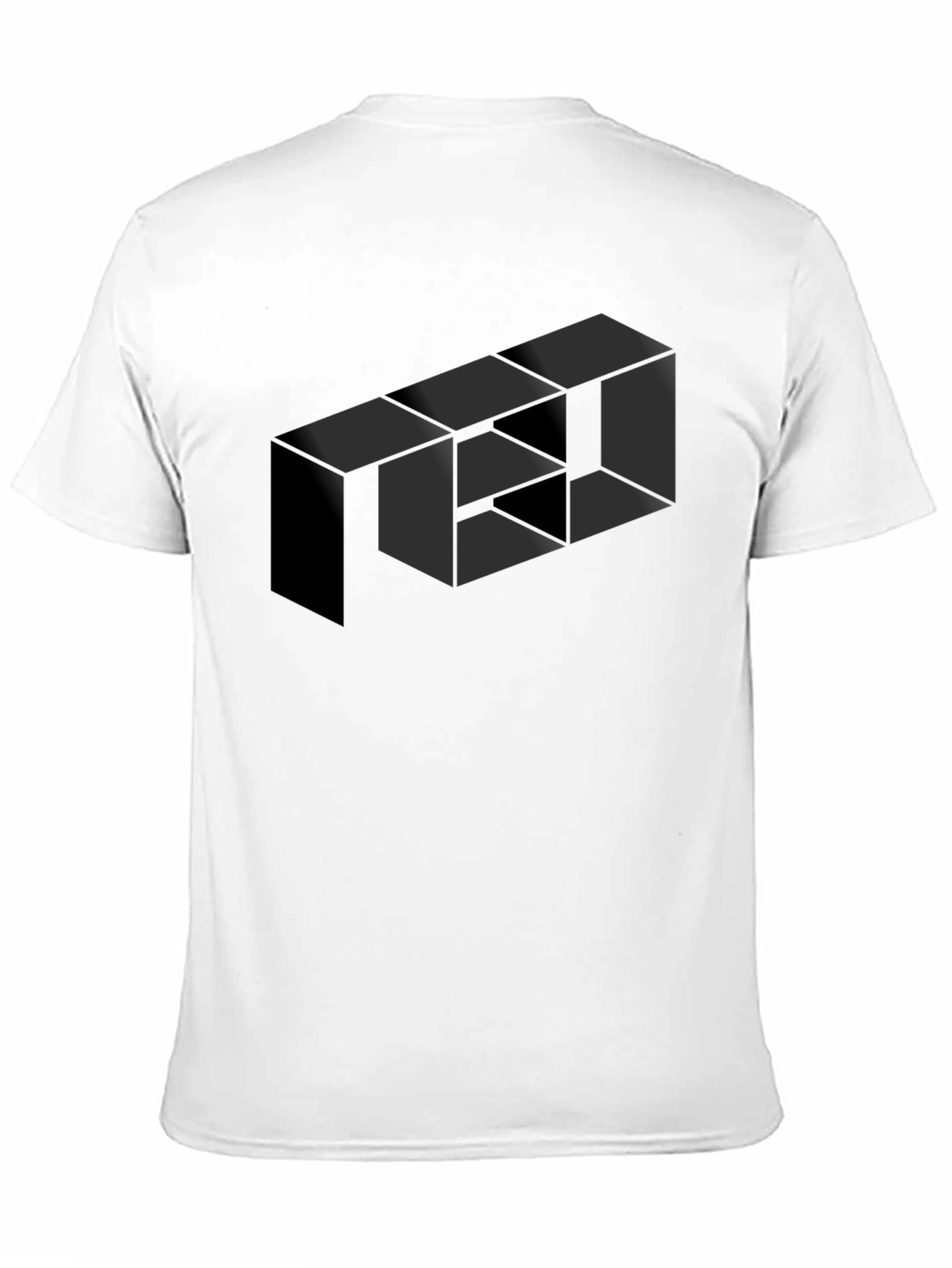 Optical Illusion Geometric Box Black T-Shirt